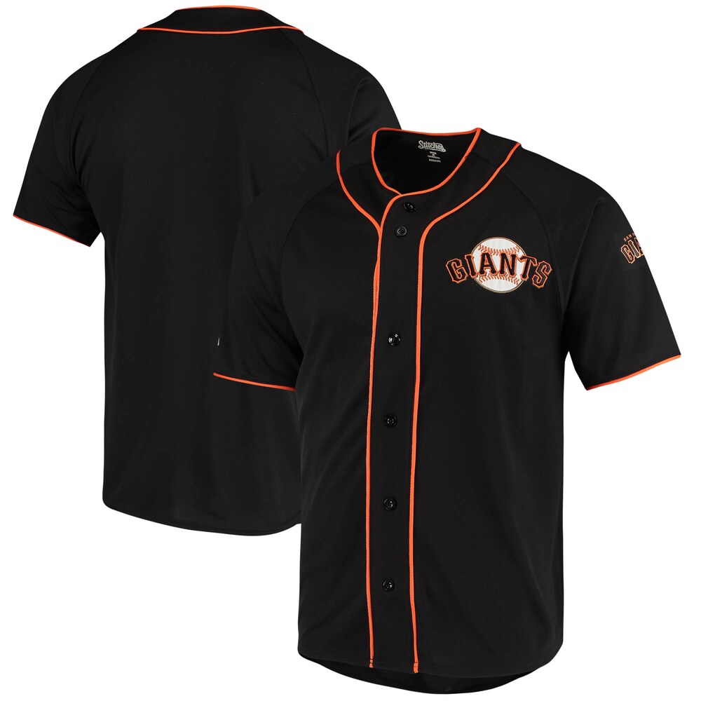 San Francisco Giants Stitches Team Color Full-button Baseball Jersey - Black