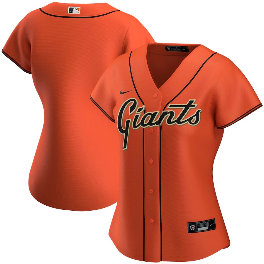 San Francisco Giants Women's Alternate 2020 Replica Team Baseball Jersey ÃƒÂ¢Ã¢â€šÂ¬Ã¢â‚¬Å“ Orange