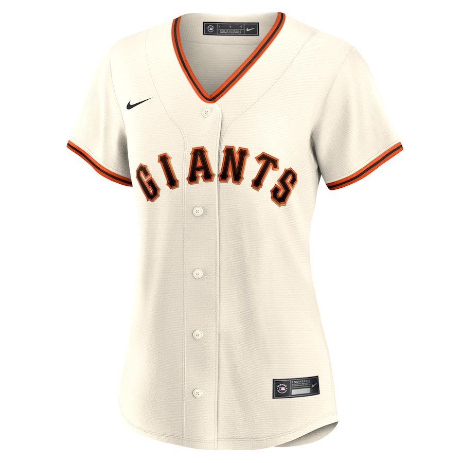 Alternative view of San Francisco Giants Women's Home Blank Baseball Jersey - Cream 