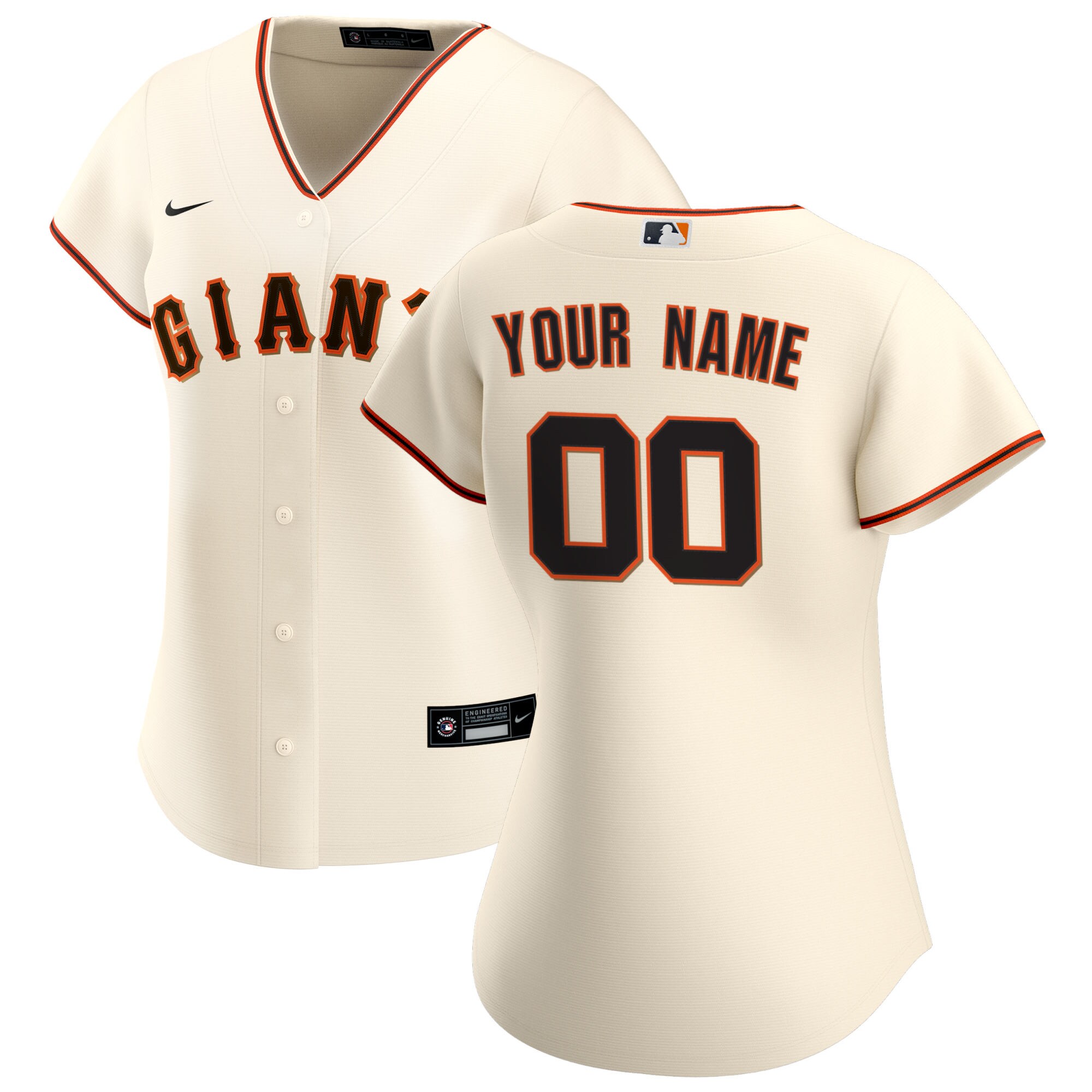 San Francisco Giants Women's Home Replica Custom Baseball Jersey - Cream