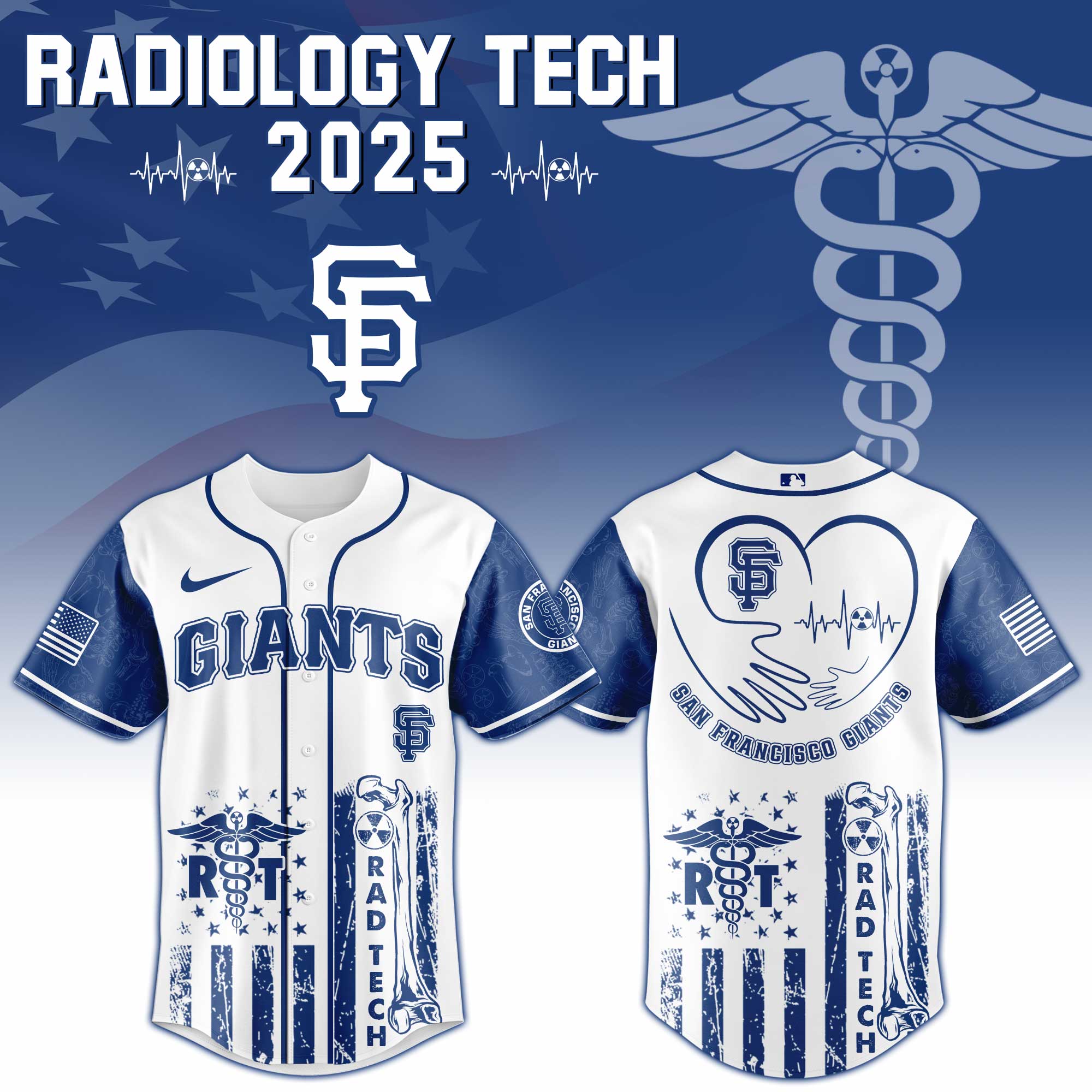 San Francisco Giants X Radiology Tech Night Exclusive Design Custom Baseball Jersey