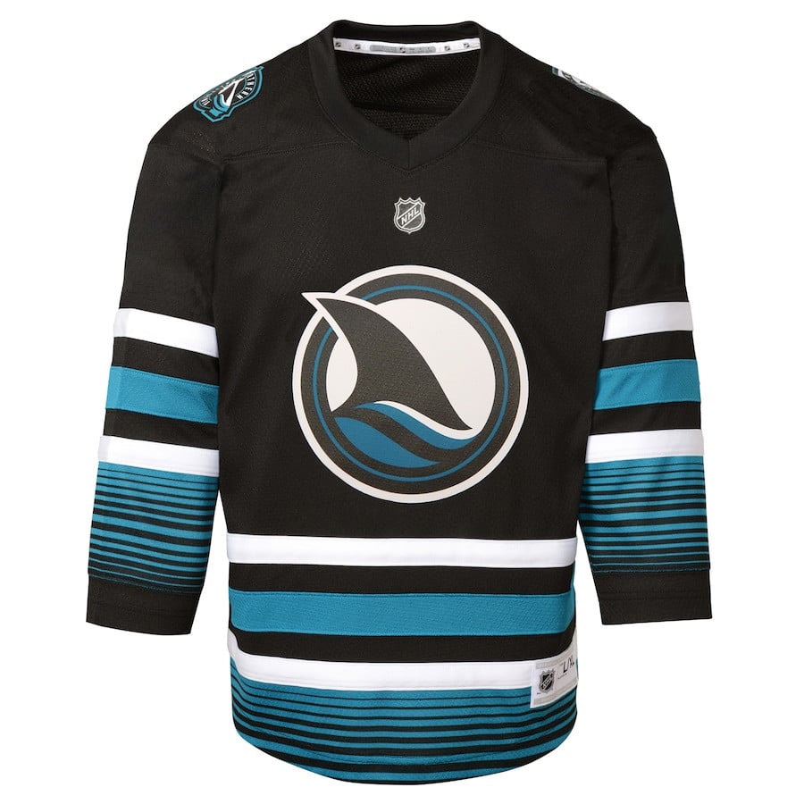 Alternative view of San Jose Sharks Alternate YOUTH Hockey Jersey - Black - JS829 