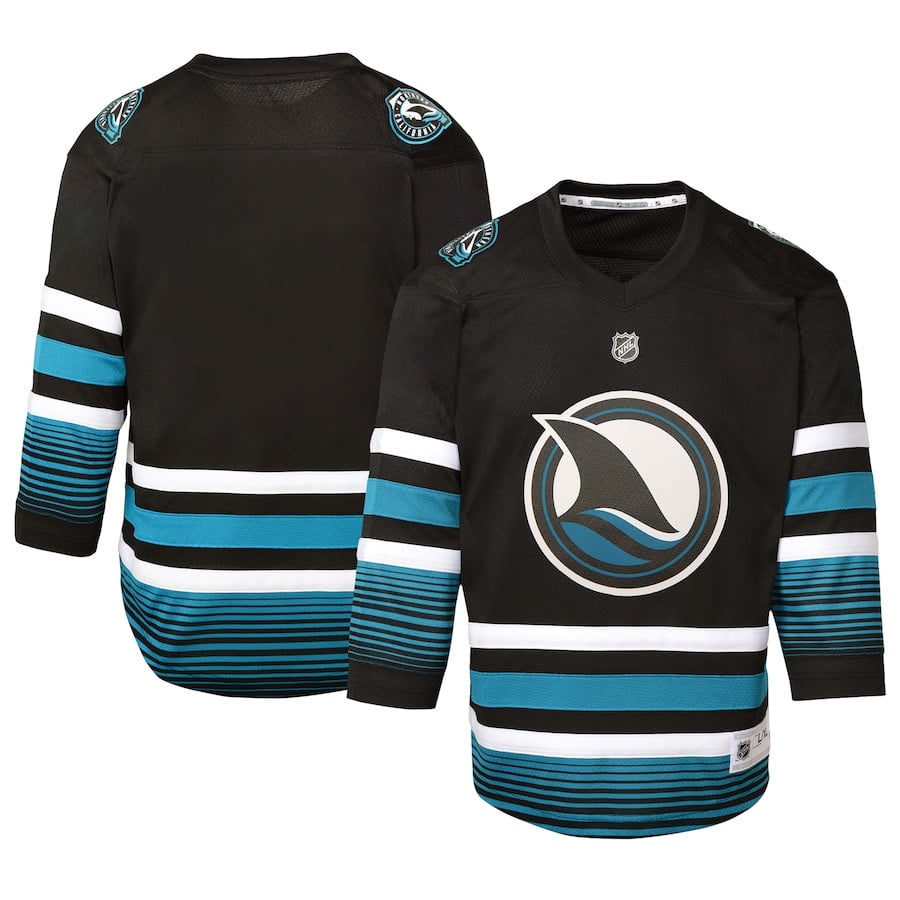 San Jose Sharks Alternate YOUTH Hockey Jersey - Black - JS829 
