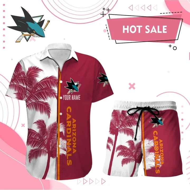 San Jose Sharks Hawaiian Shirt And Set - Customized - JS977 