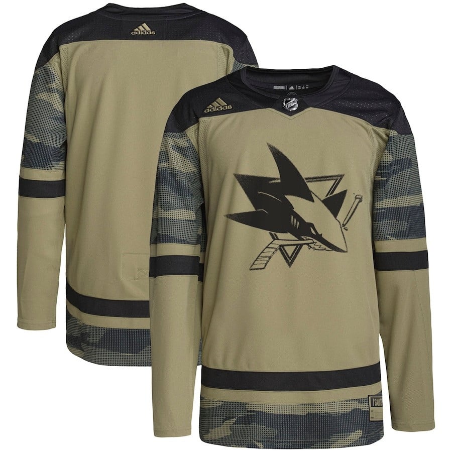 San Jose Sharks Military Appreciation Team Practice Men Hockey Jersey - Camo - JS966 