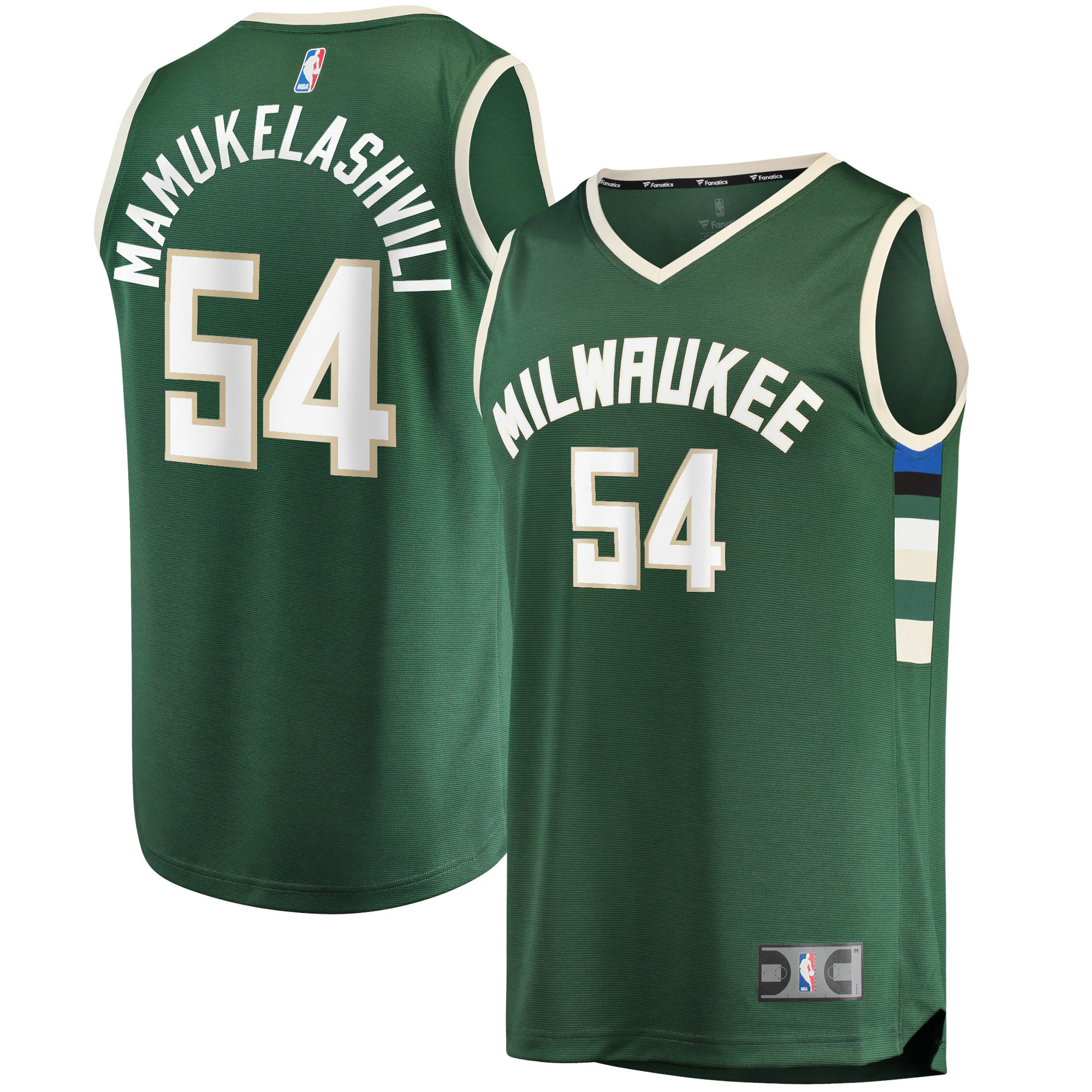 Sandro Mamukelashvili Milwaukee Bucks Fanatics Branded 2021/22 Fast Break Replica Basketball Jersey - Icon Edition - Hunter Green