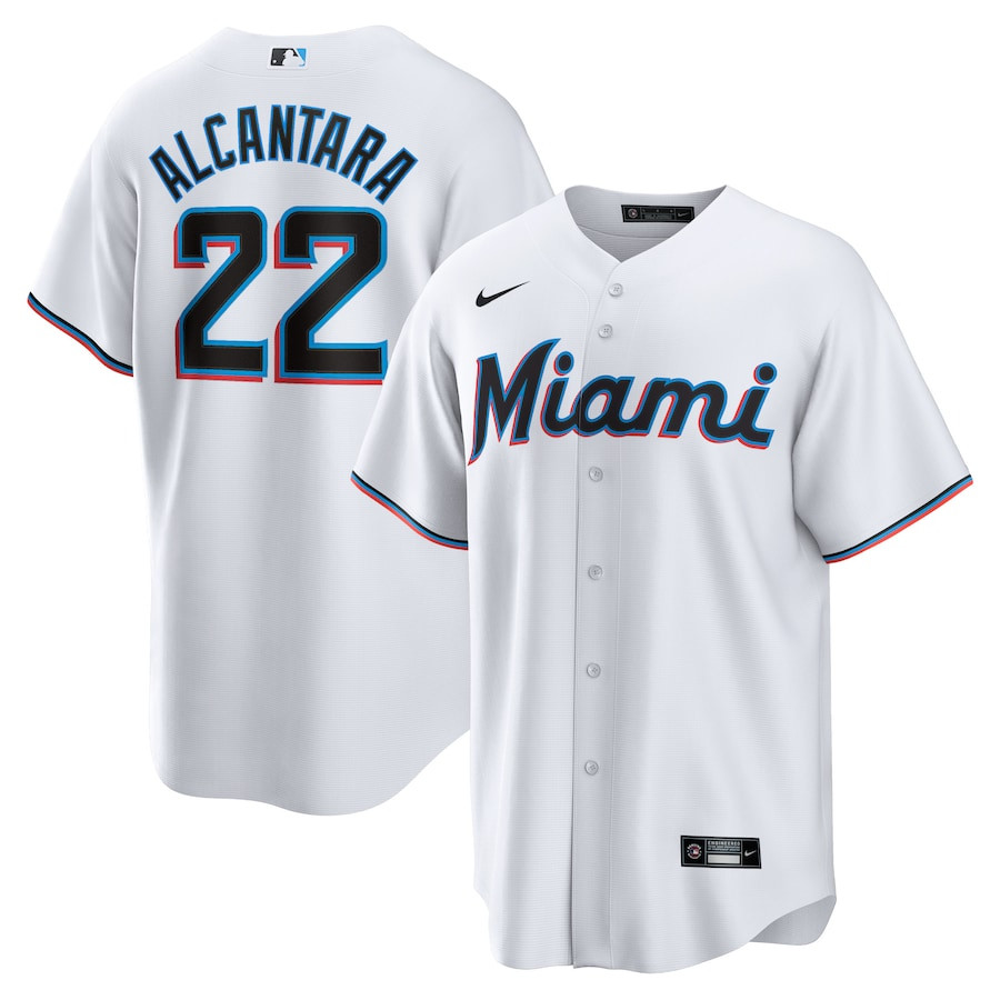 Sandy Alcantara 22 Miami Marlins Men Baseball Jersey - White 