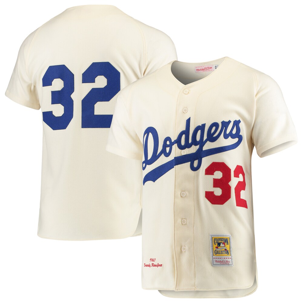 Sandy Koufax Los Angeles Dodgers Mitchell & Ness Cooperstown Collection Baseball Jersey - Cream