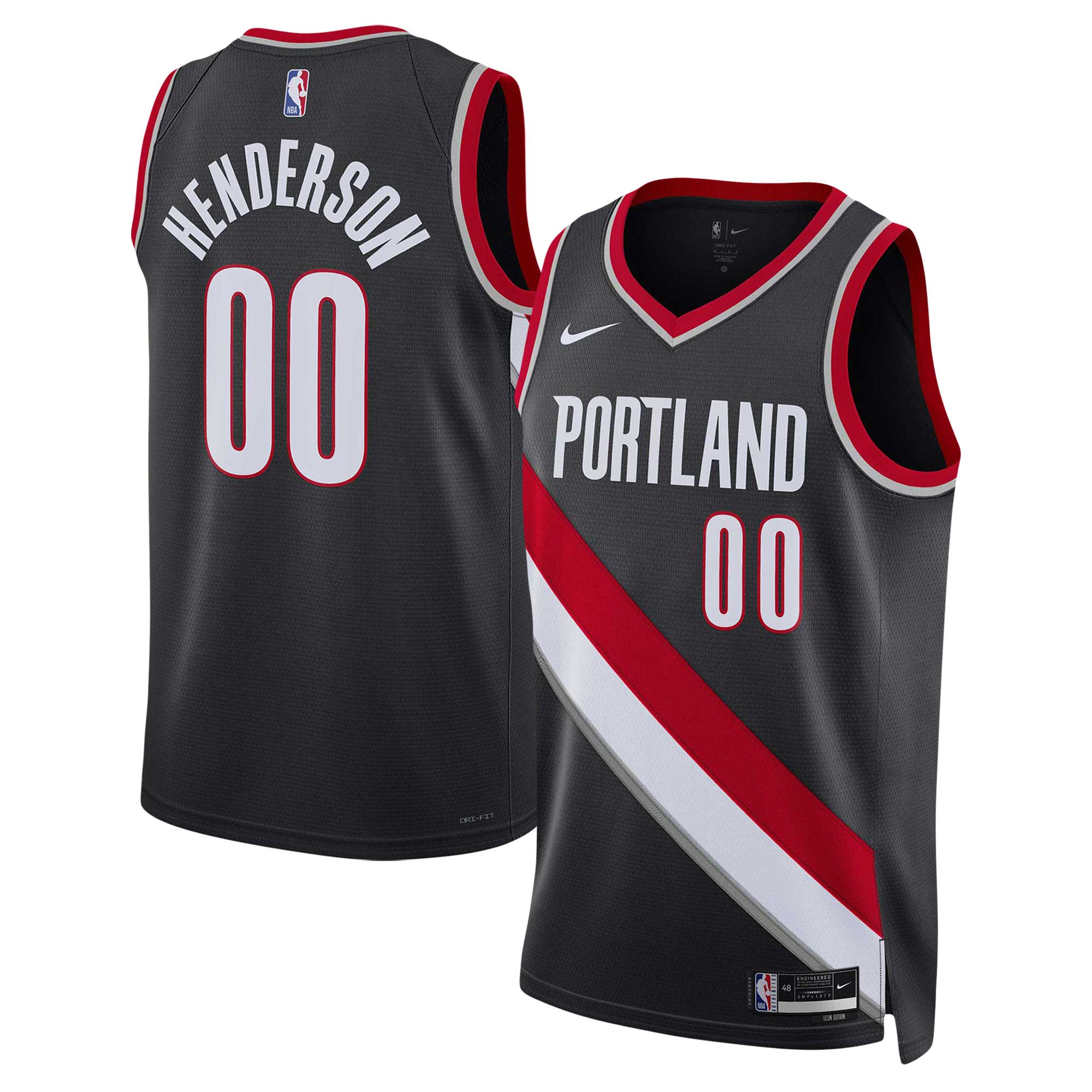 Scoot Henderson Portland Trail Blazers Unisex 2023 Nba Draft Swingman Basketball Jersey - Icon Edition - Black