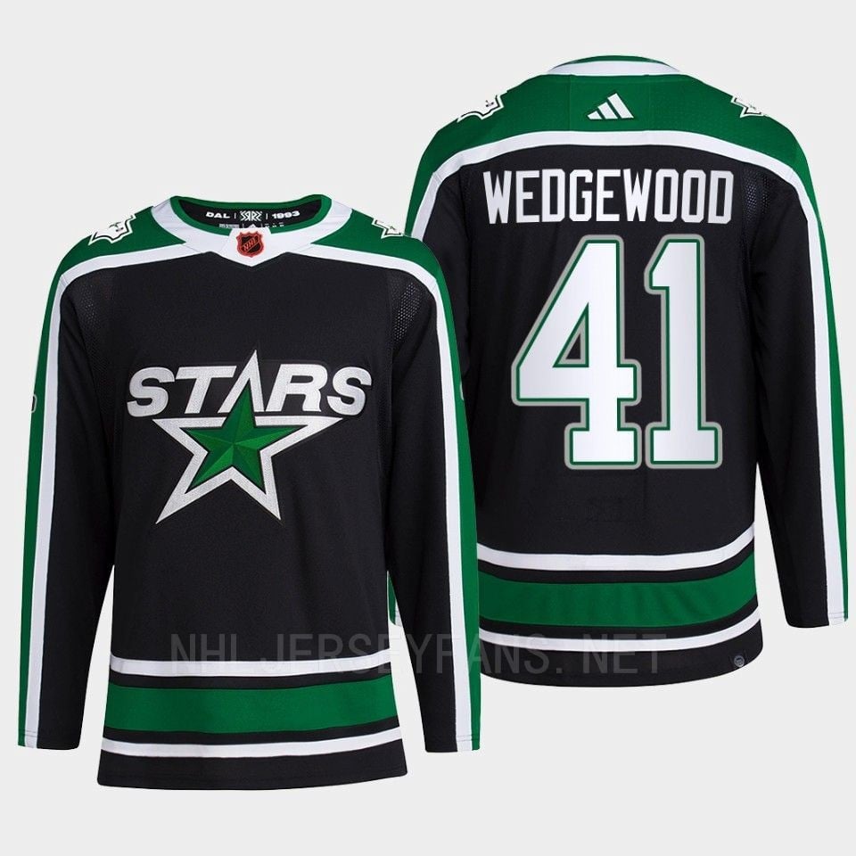 Scott Wedgewood 41 Reverse Retro 2.0 2022 Dallas Stars Black Hockey Jersey Pro Primegreen - JS351 