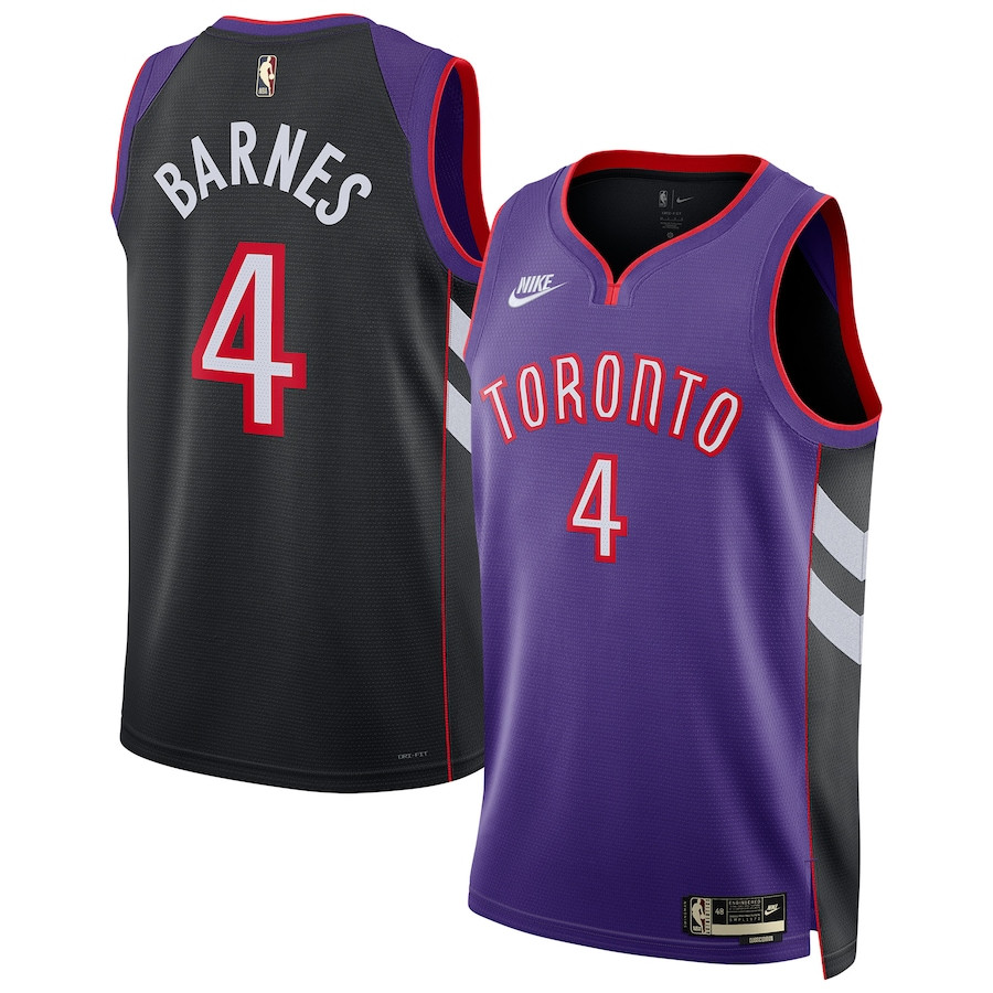 Scottie Barnes 4 Toronto Raptors Unisex 2024/25 Swingman Basketball Jersey - Purple - Classic Edition - JS580 