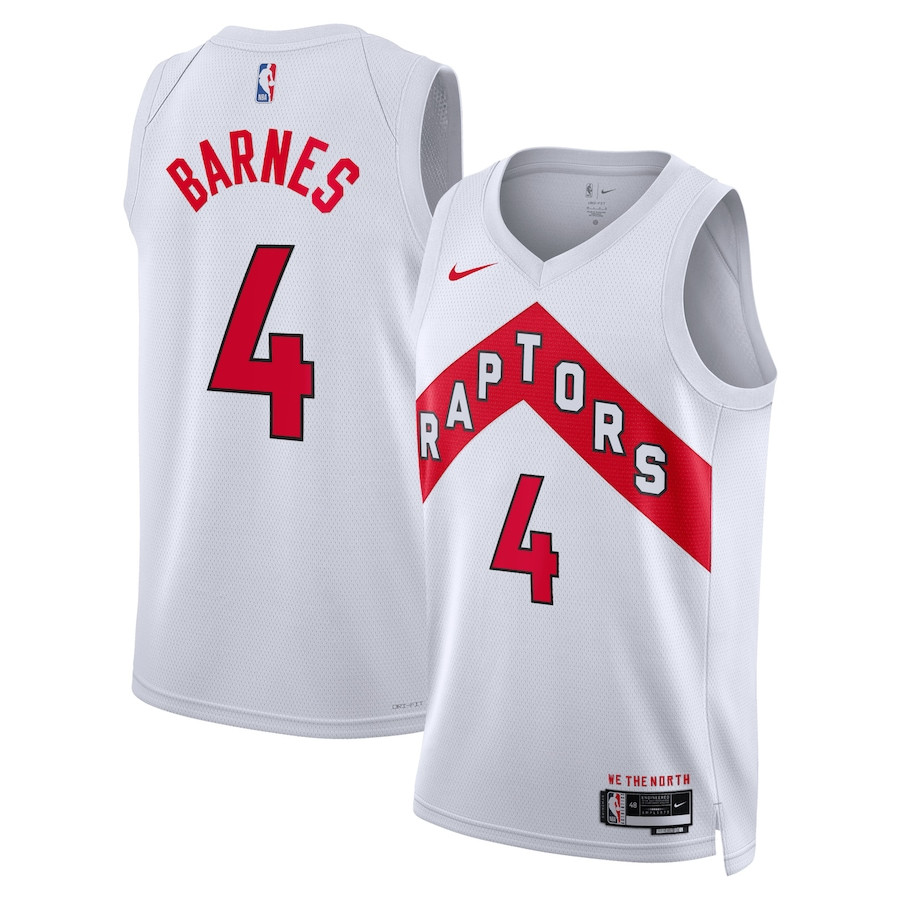 Scottie Barnes 4 Toronto Raptors Unisex Swingman Basketball Jersey - Association Edition - White - JS463 