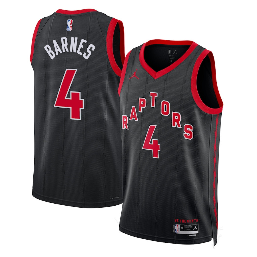 Scottie Barnes 4 Toronto Raptors Unisex Swingman Basketball Jersey - Statement Edition - Black - JS404 