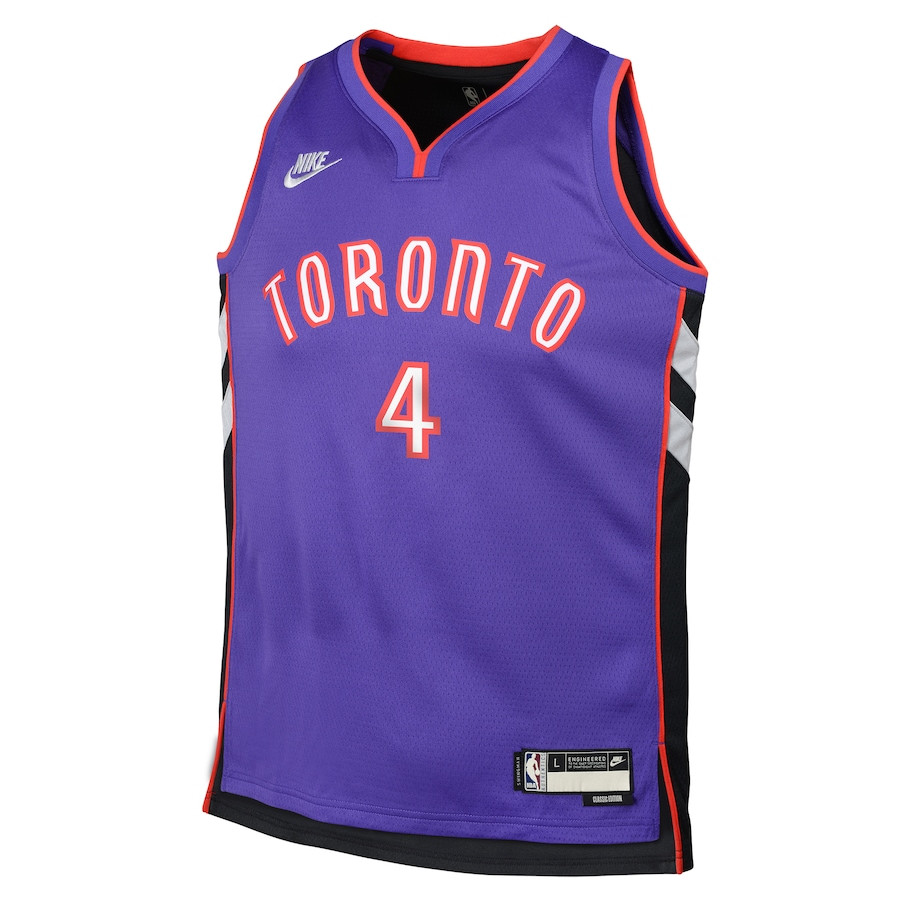 Alternative view of Scottie Barnes 4 Toronto Raptors Youth 2024/25 Swingman Basketball Jersey - Purple - Classic Edition - JS678 