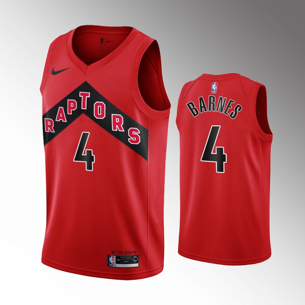 Scottie Barnes Toronto Raptors 2021 Icon Edition Red Basketball Jersey