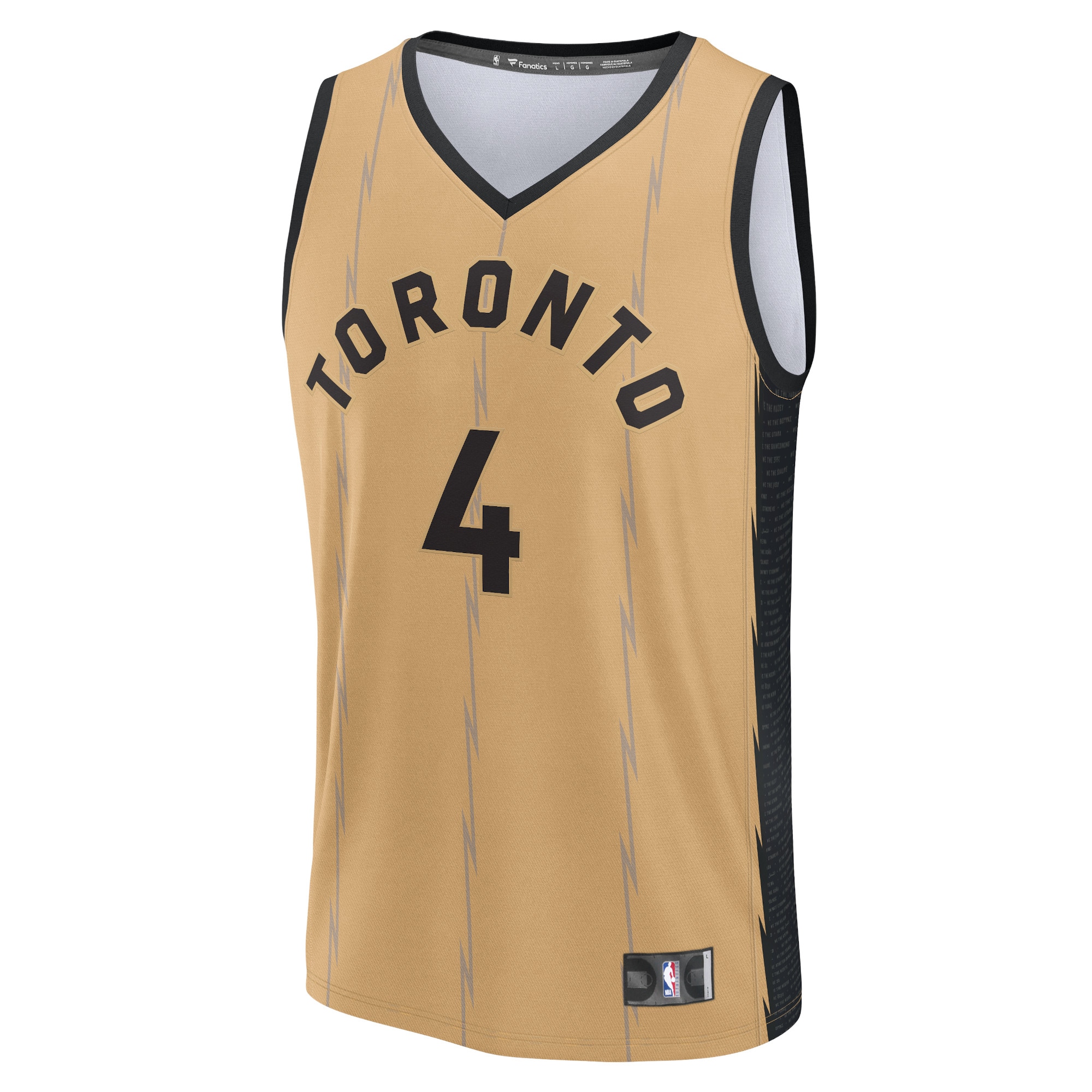 Alternative view of Scottie Barnes Toronto Raptors Fanatics Fast Break Basketball Jersey - Gold - City Edition