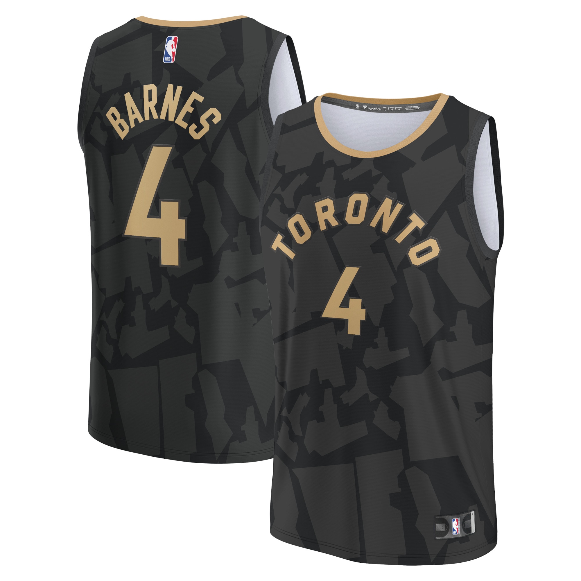 Scottie Barnes Toronto Raptors Fanatics Youth Fastbreak Basketball Jersey - City Edition - Black