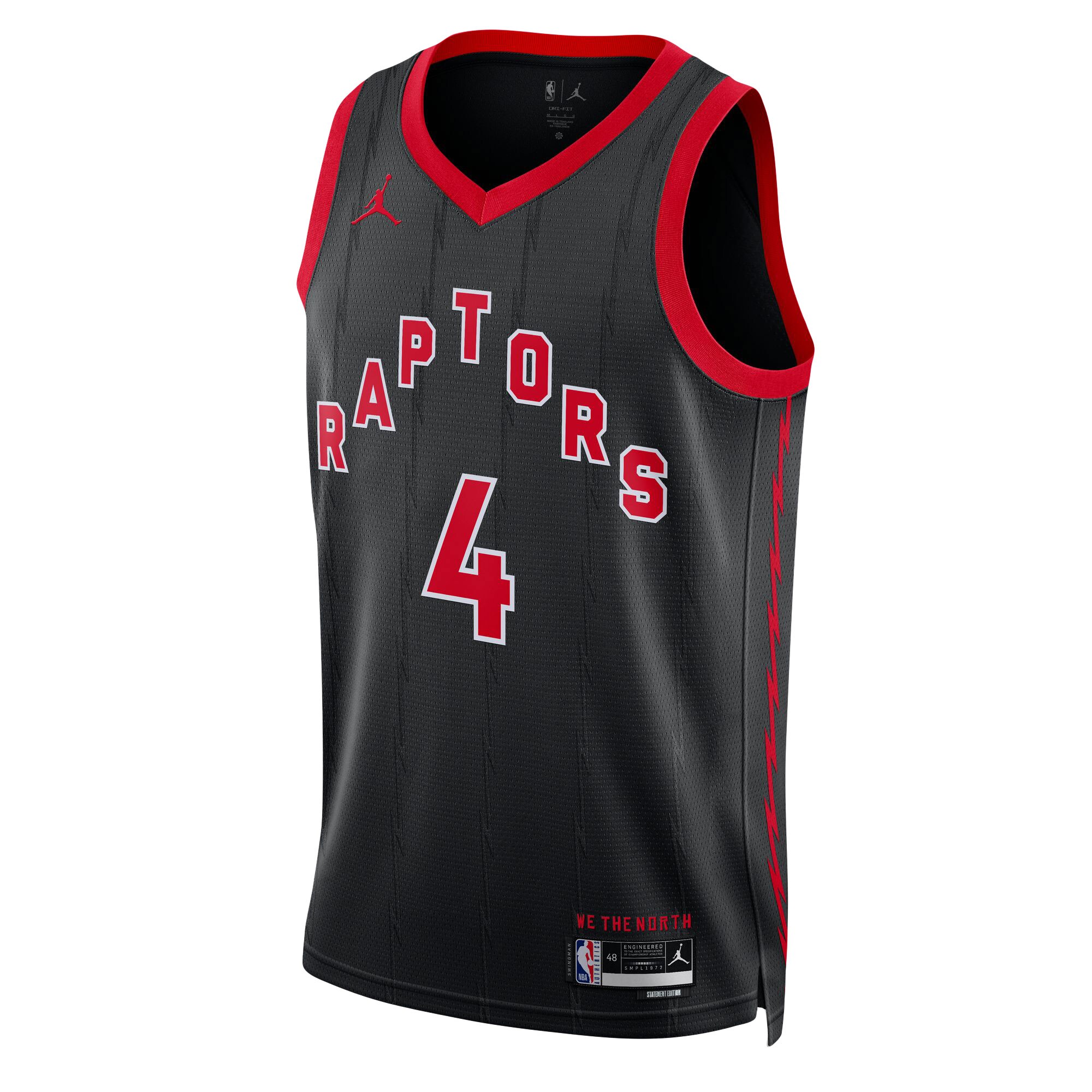 Alternative view of Scottie Barnes Toronto Raptors Jordan Brand Unisex Swingman Basketball Jersey - Statement Edition - Black