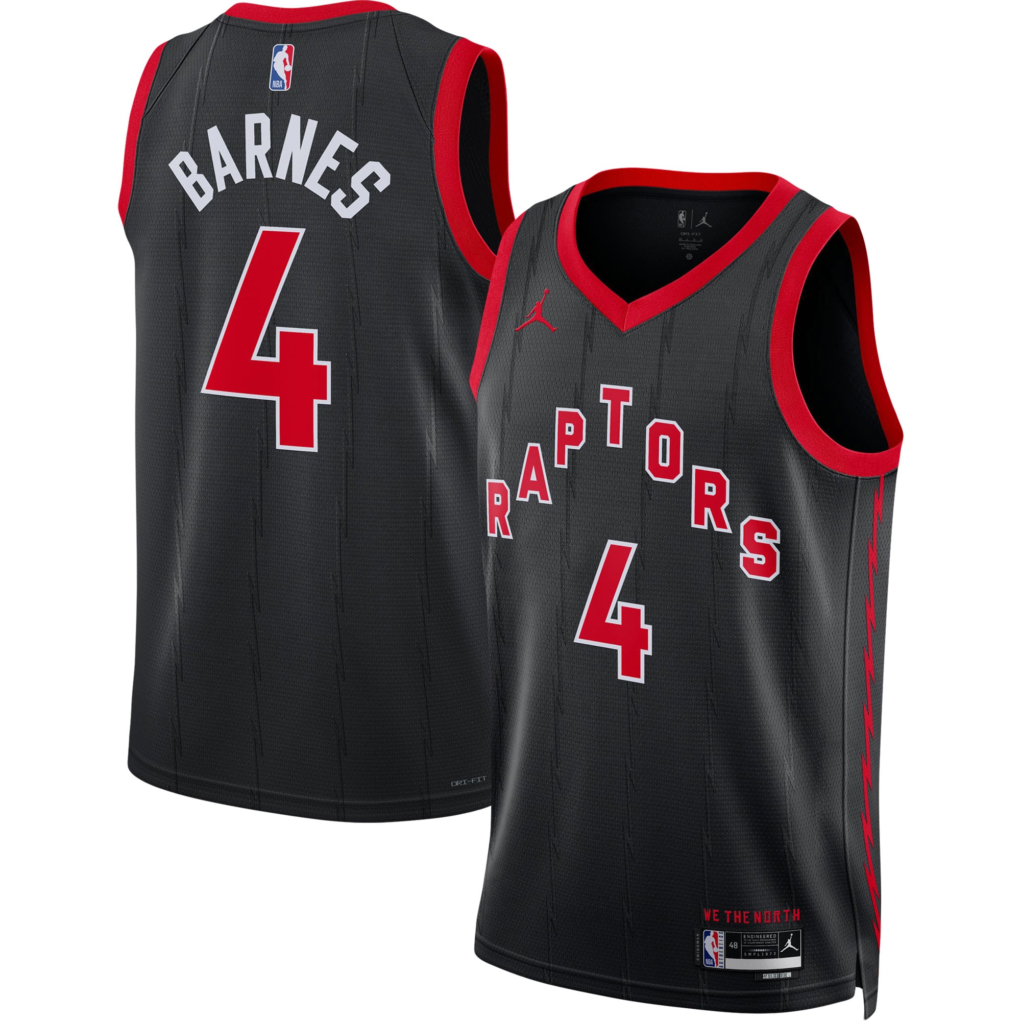 Scottie Barnes Toronto Raptors Jordan Brand Unisex Swingman Basketball Jersey - Statement Edition - Black