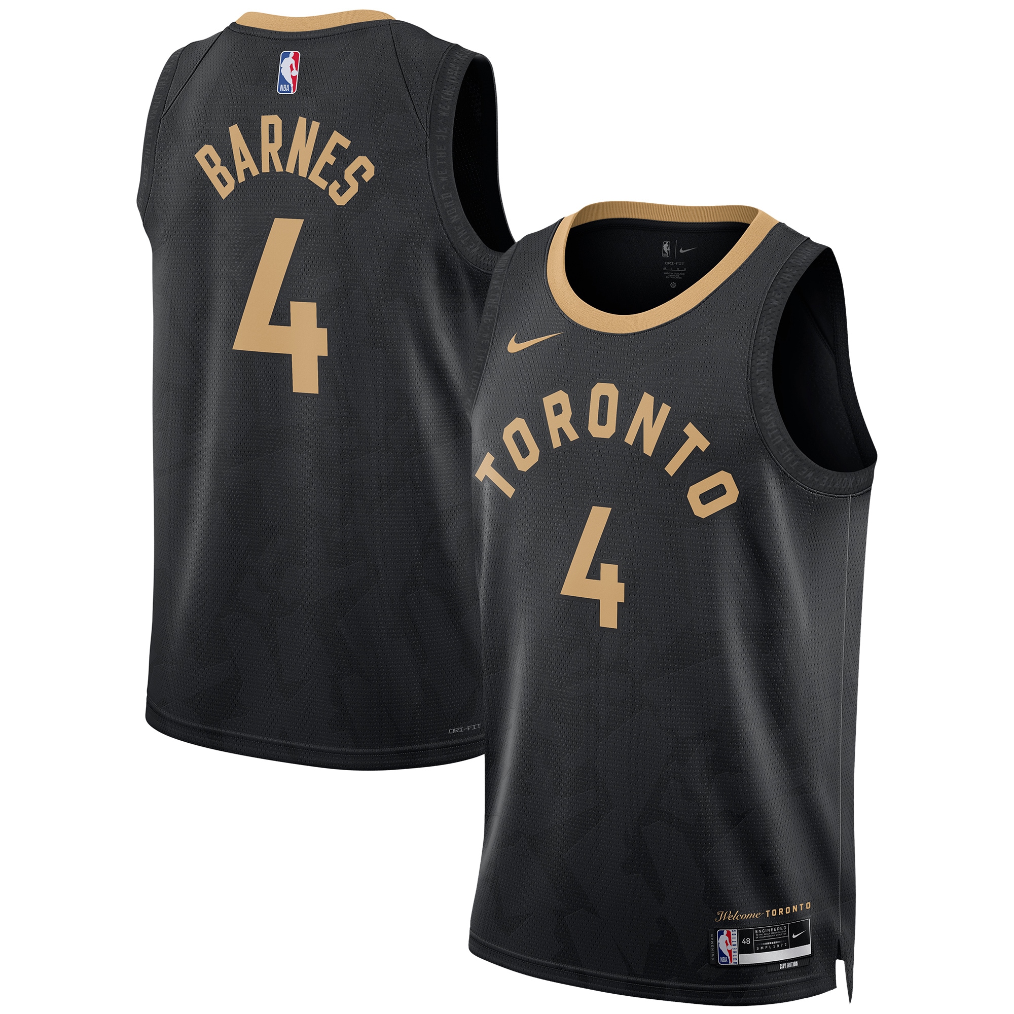 Scottie Barnes Toronto Raptors Unisex 2022/23 Swingman Basketball Jersey – City Edition – Black