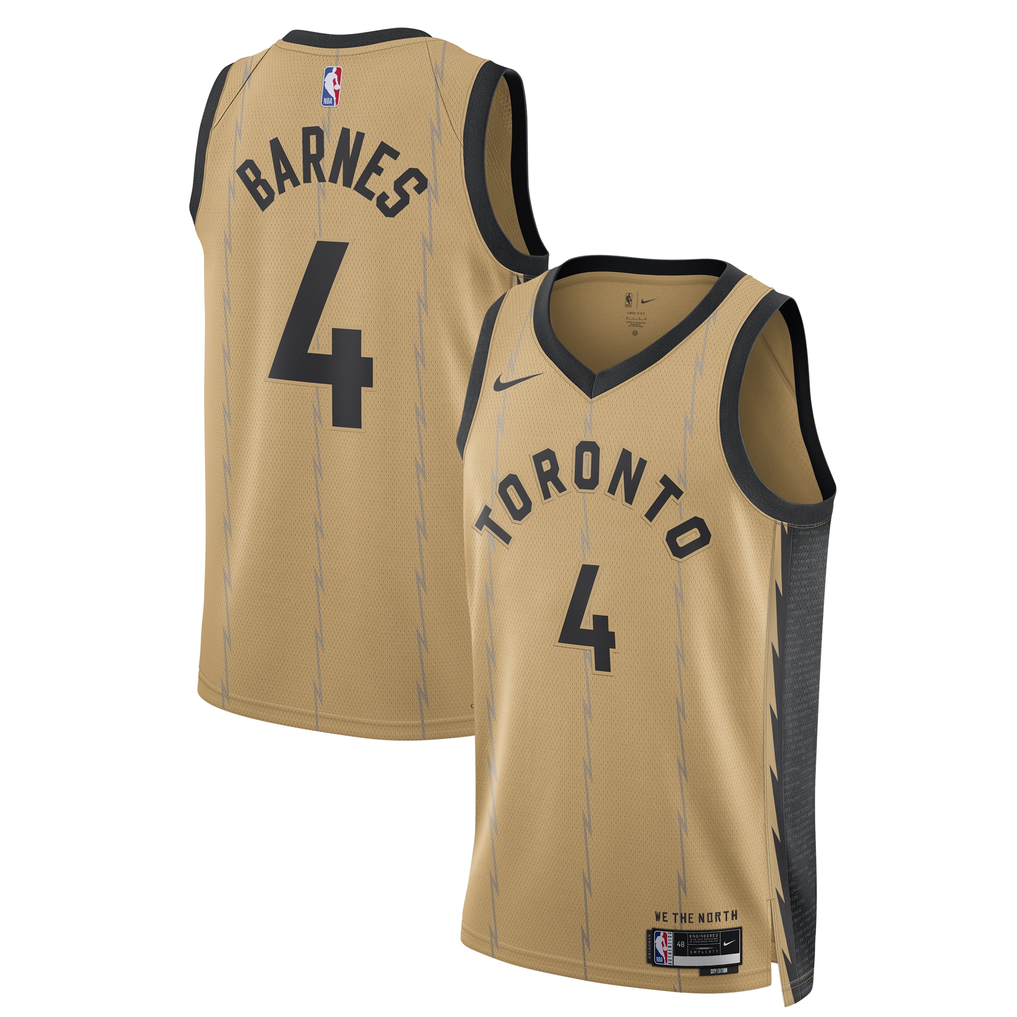 Scottie Barnes Toronto Raptors Unisex 2023/24 Swingman Basketball Jersey - Gold - City Edition