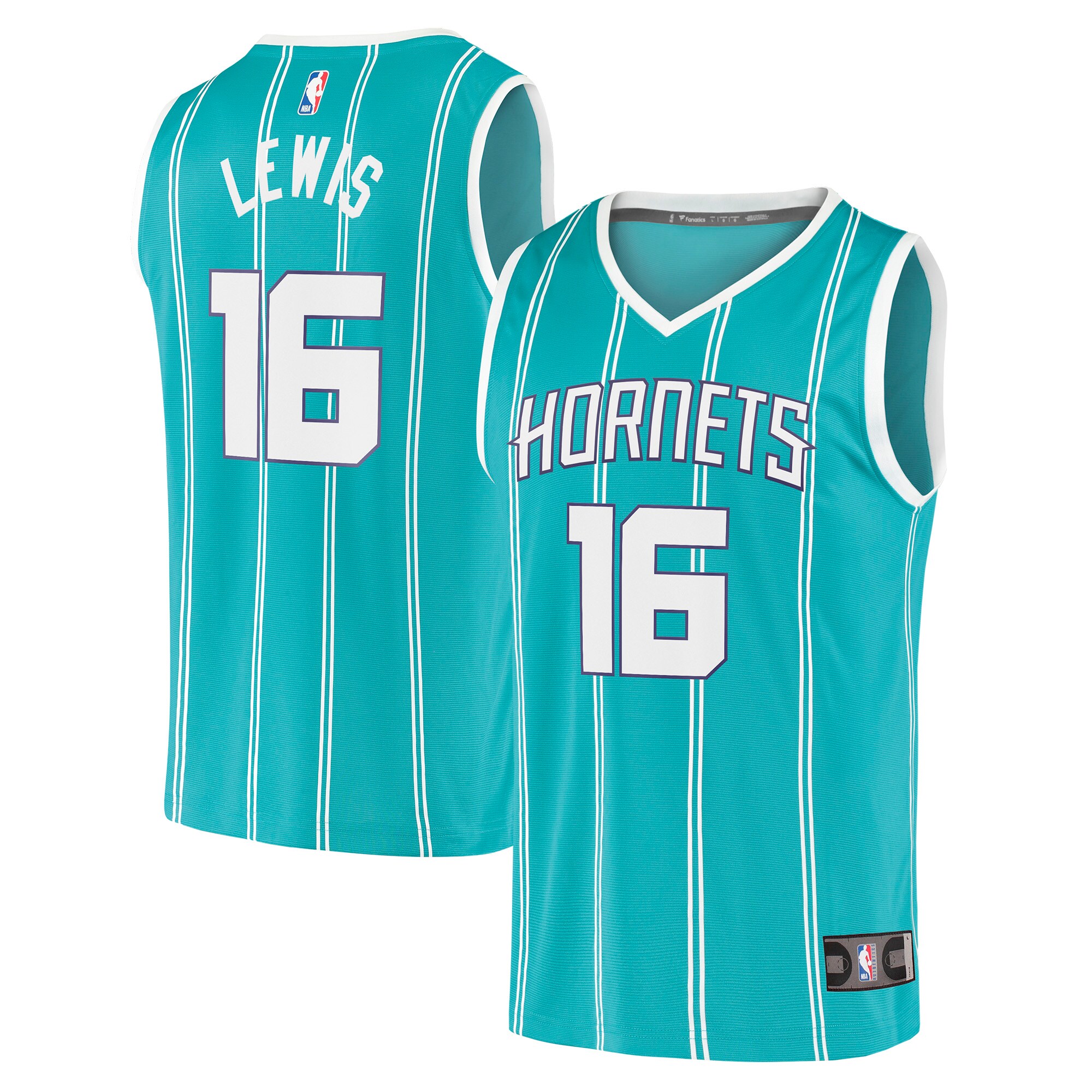 Alternative view of Scottie Lewis Charlotte Hornets Fanatics Branded 2021/22 Fast Break Replica Basketball Jersey - Icon Edition - Teal
