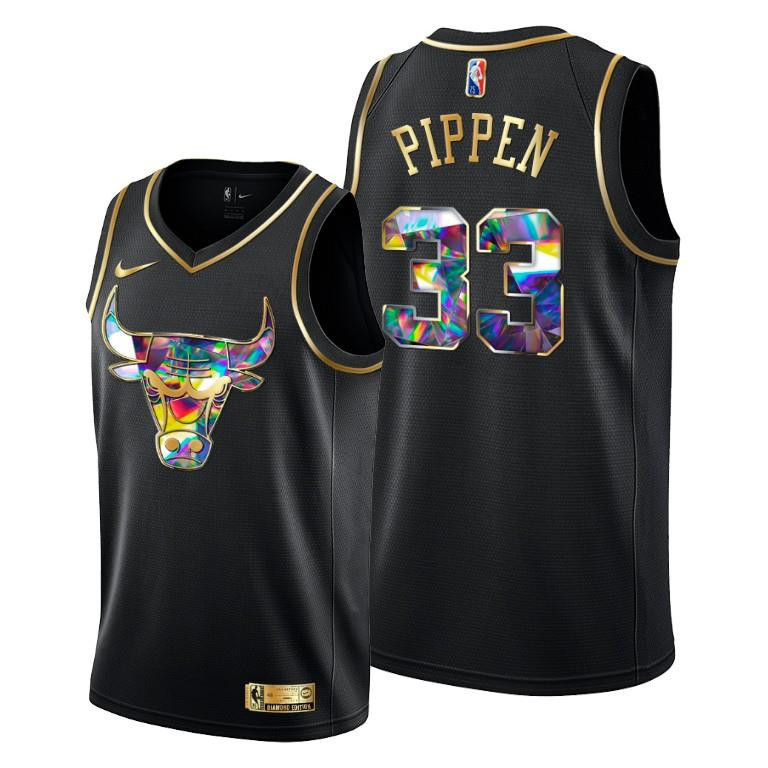 Scottie Pippen 33 Chicago Bulls 75th Anniversary Team Black Basketball Jersey - Men - JS287 