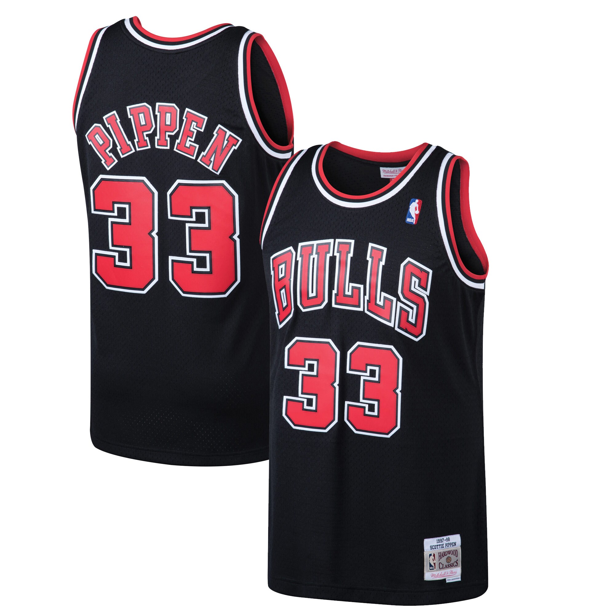 Alternative view of Scottie Pippen Chicago Bulls Mitchell & Ness 1997-98 Hardwood Classics Swingman Basketball Jersey - Black