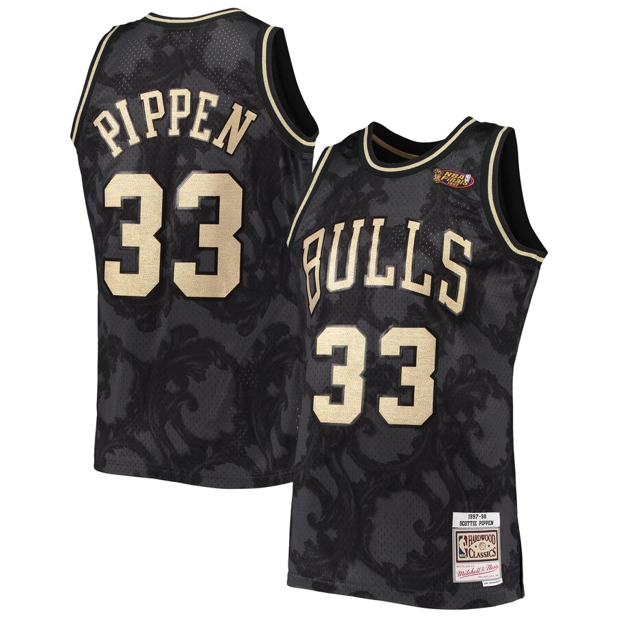 Scottie Pippen Chicago Bulls Mitchell & Ness 1997-98 Hardwood Classics Toile Swingman Basketball Jersey - Black