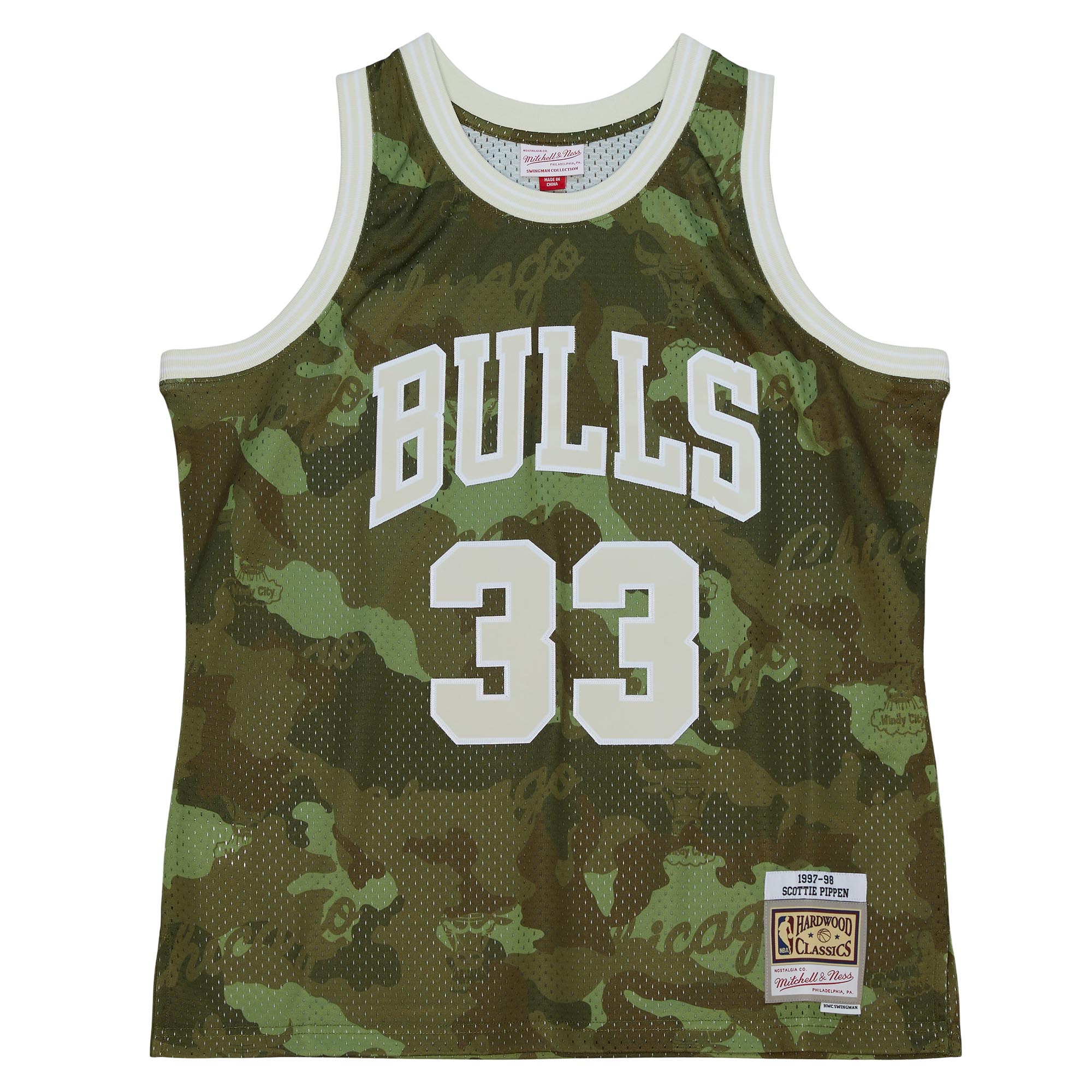Alternative view of Scottie Pippen Chicago Bulls Mitchell & Ness Hardwood Classics 1997/98 Ghost Green Swingman Basketball Jersey - Camo