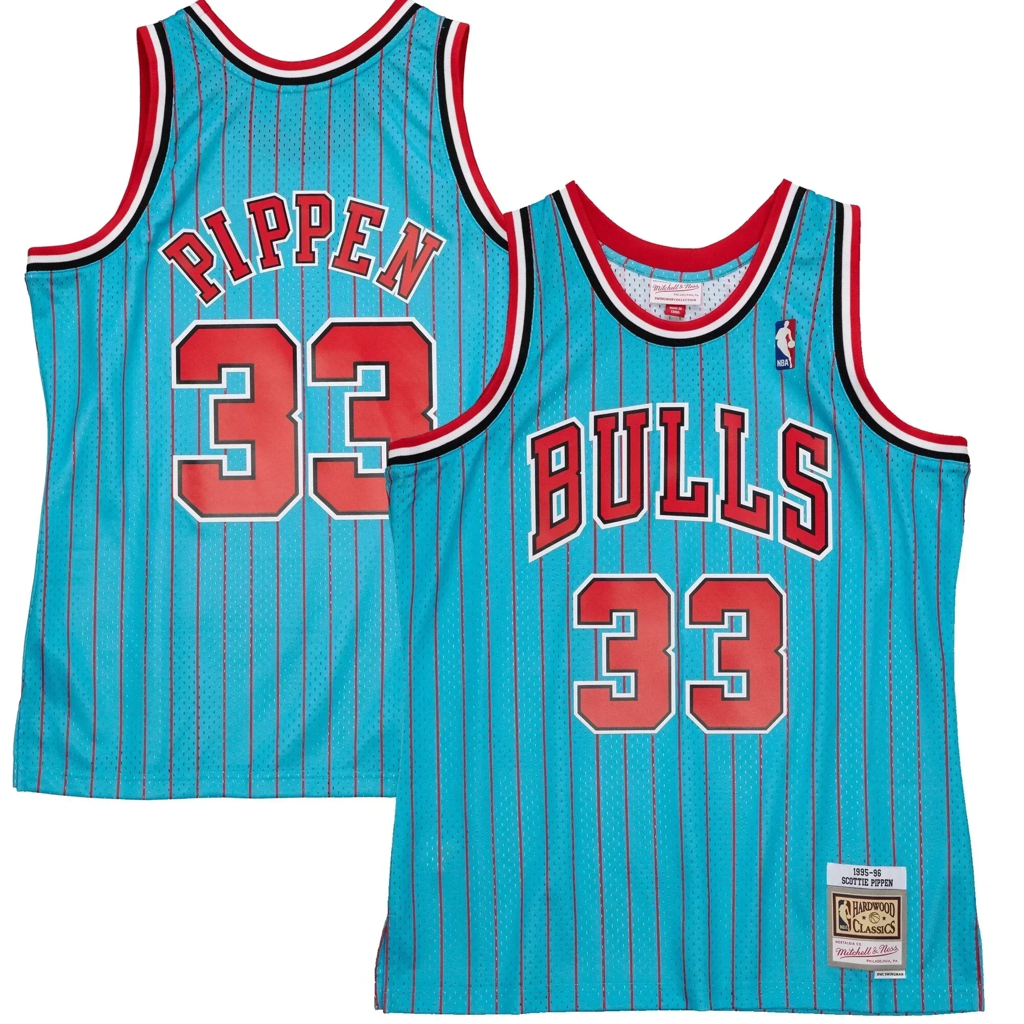 Alternative view of Scottie Pippen Chicago Bulls Mitchell & Ness 1995-96 Hardwood Classics Reload 2.0 Swingman Basketball Jersey - Blue - JS655 