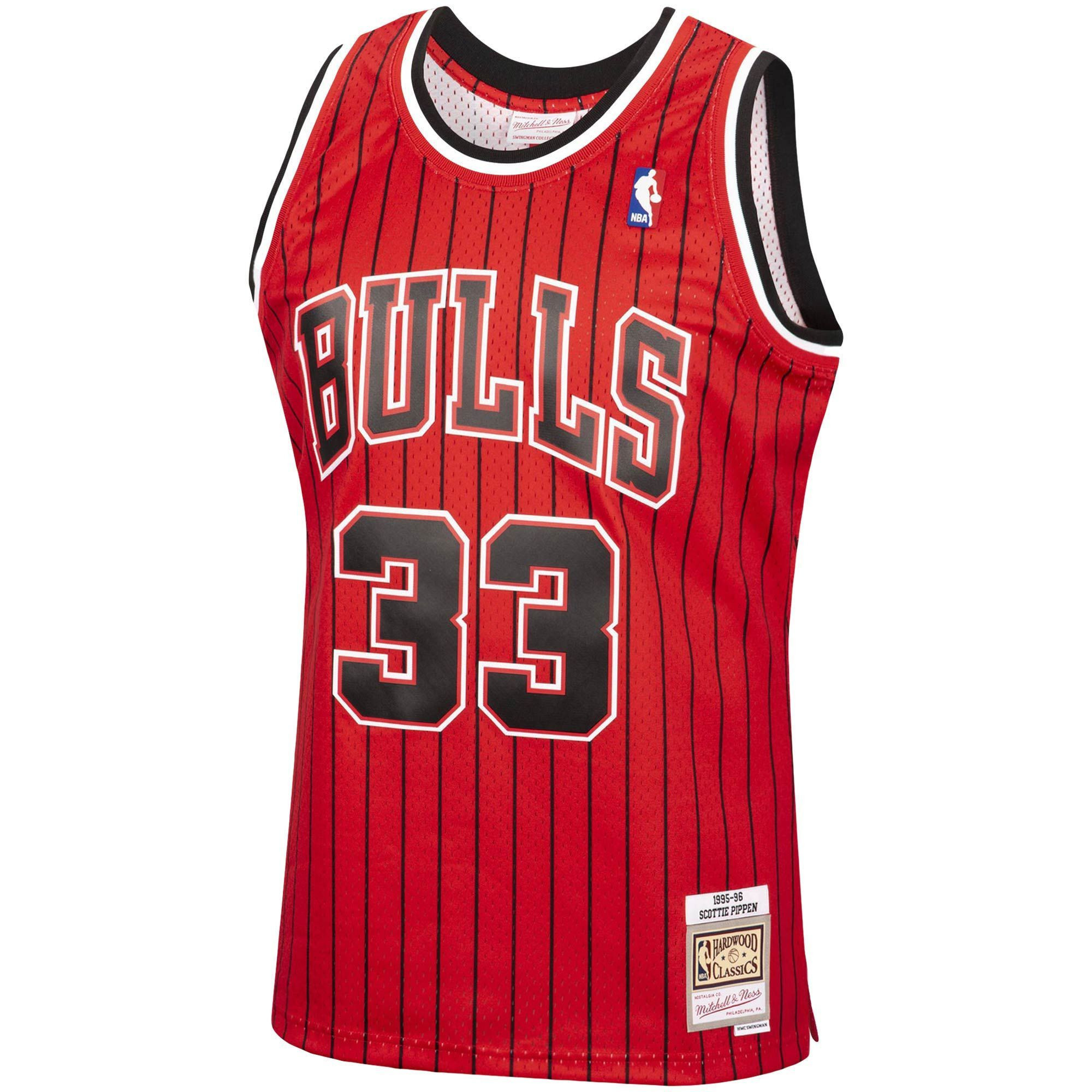 Scottie Pippen Chicago Bulls Mitchell & Ness 1995-96 Hardwood Classics Reload Swingman Basketball Jersey - Red - JS194 
