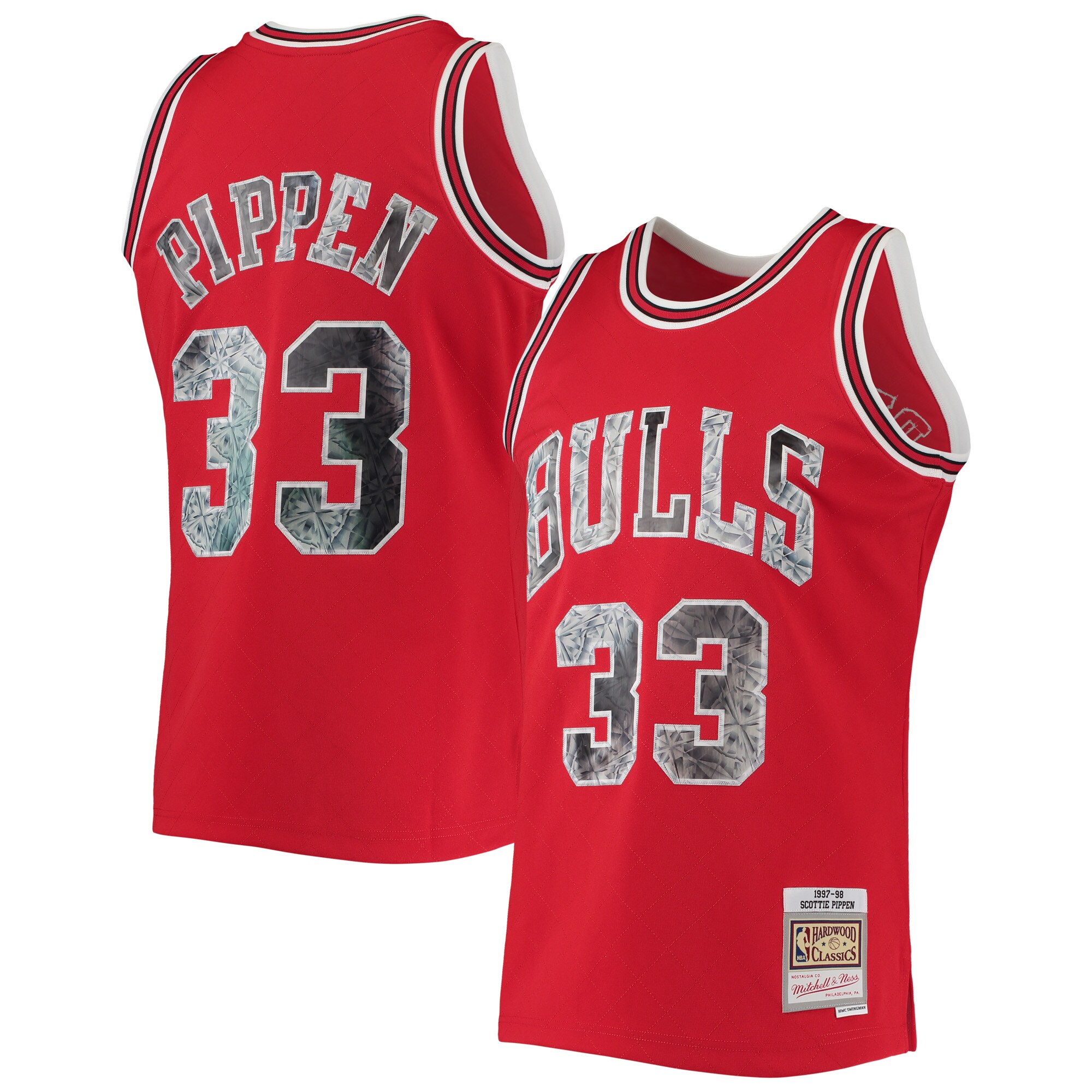 Scottie Pippen Chicago Bulls Mitchell & Ness 1997/98 Hardwood Classics Nba 75th Anniversary Diamond Swingman Basketball Jersey - Red