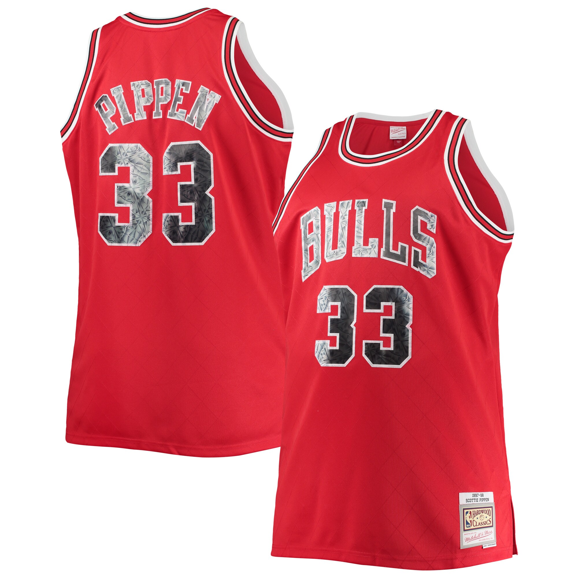Alternative view of Scottie Pippen Chicago Bulls Mitchell & Ness Big & Tall 1997-98 Nba 75th Anniversary Diamond Swingman Basketball Jersey - Red