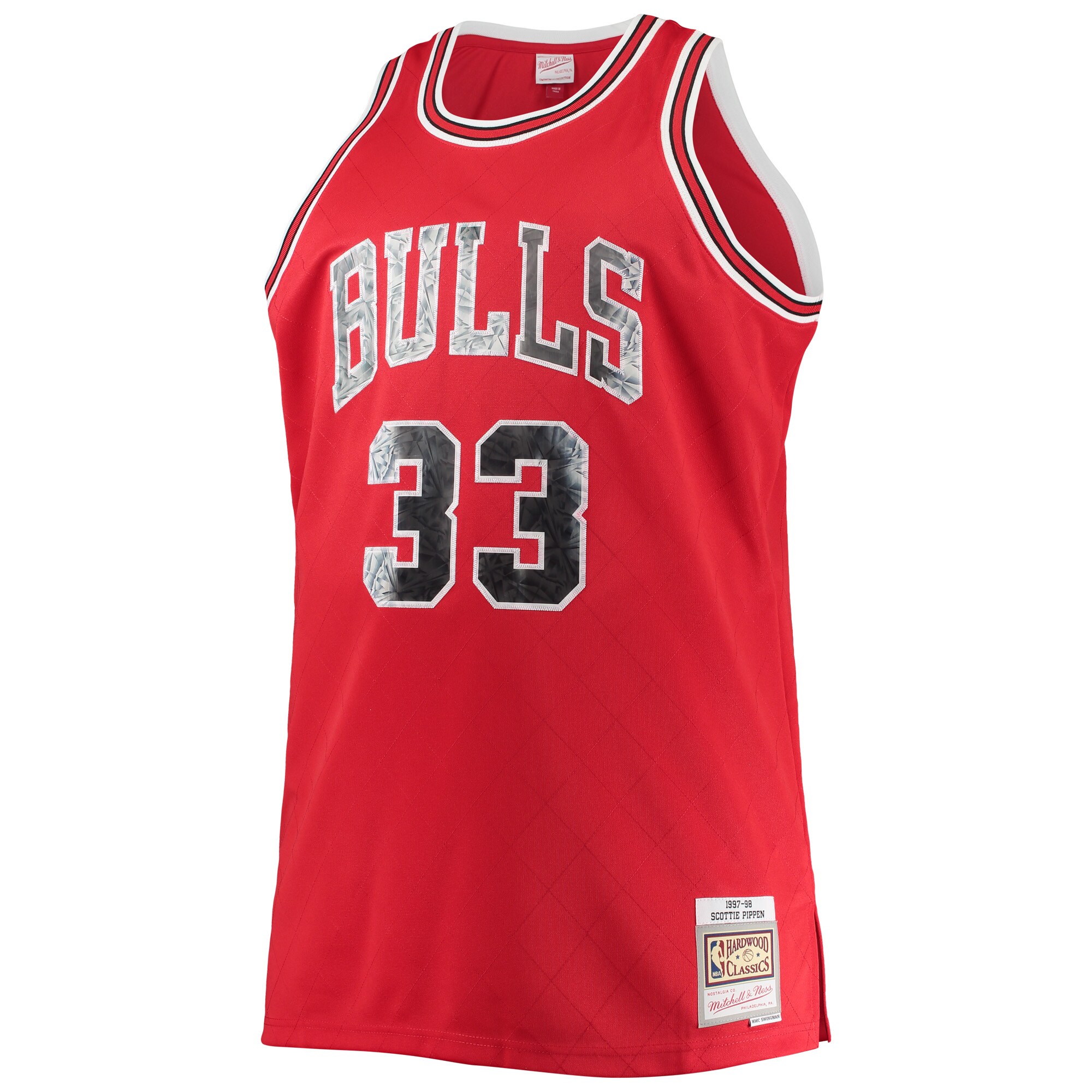 Alternative view of Scottie Pippen Chicago Bulls Mitchell & Ness Big & Tall 1997/98 Nba 75th Anniversary Diamond Swingman Basketball Jersey - Red