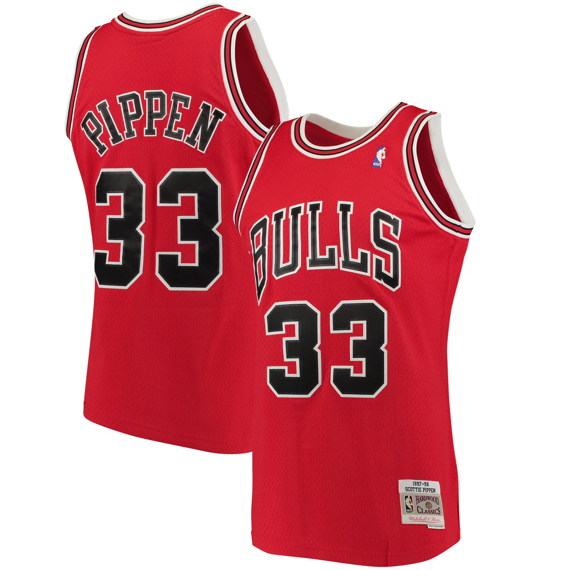 Scottie Pippen Chicago Bulls Mitchell & Ness Big & Tall Hardwood Classics Basketball Jersey - Red