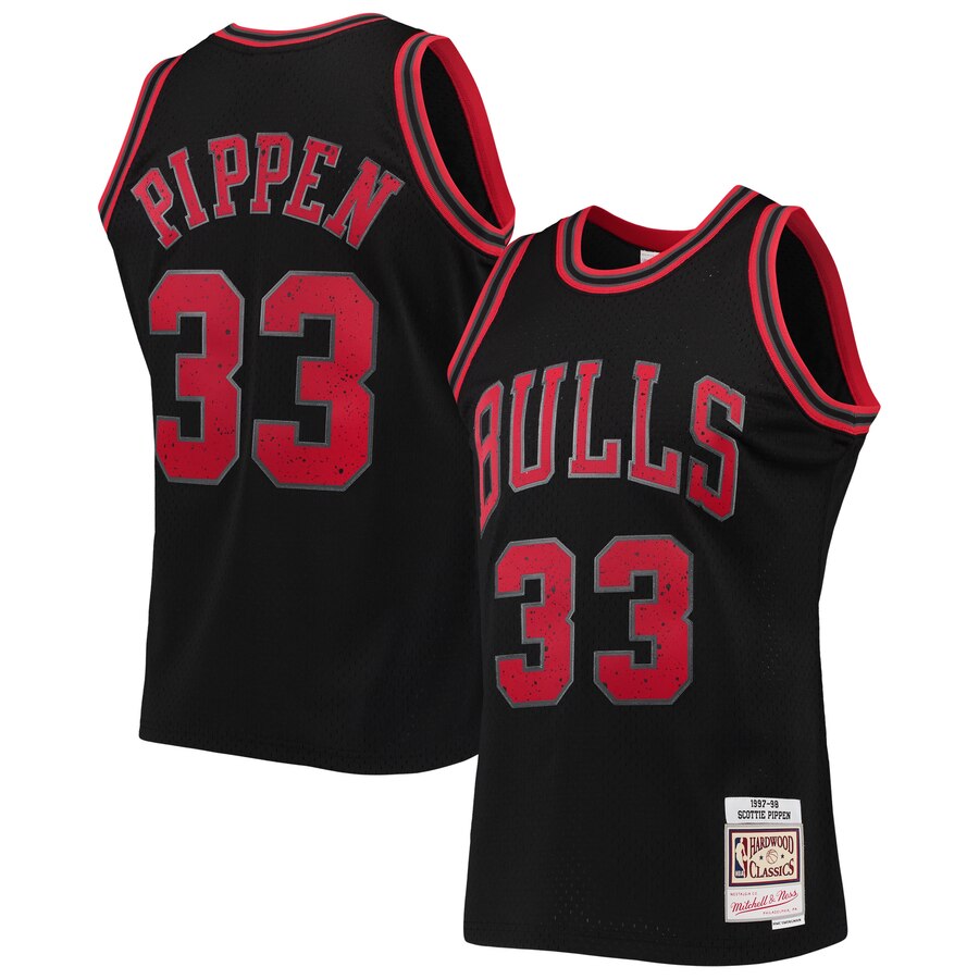 Scottie Pippen Chicago Bulls Mitchell & Ness Rings Collection Swingman Basketball Jersey - Black