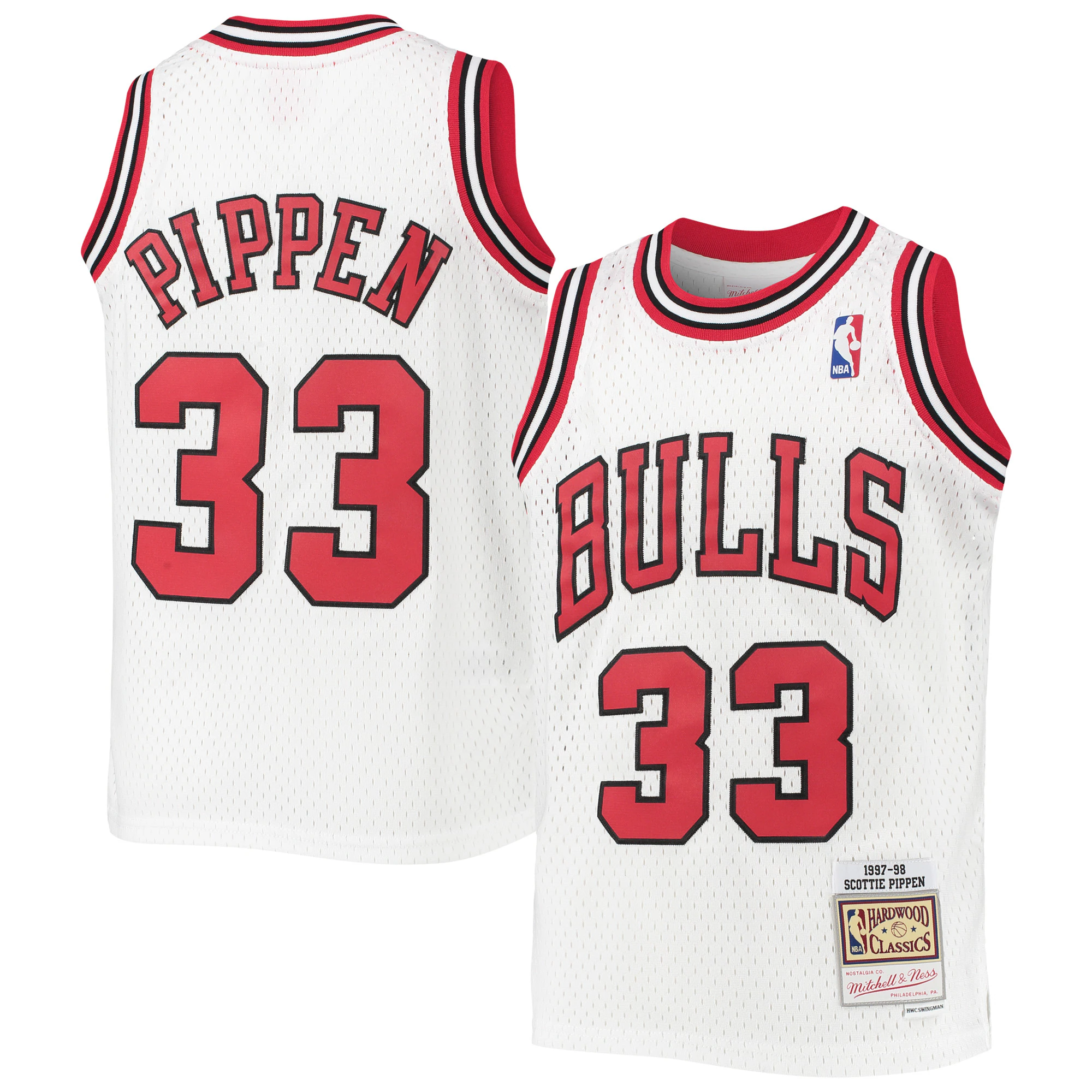Alternative view of Scottie Pippen Chicago Bulls Mitchell & Ness Youth 1997/98 Hardwood Classics Swingman Basketball Jersey - White