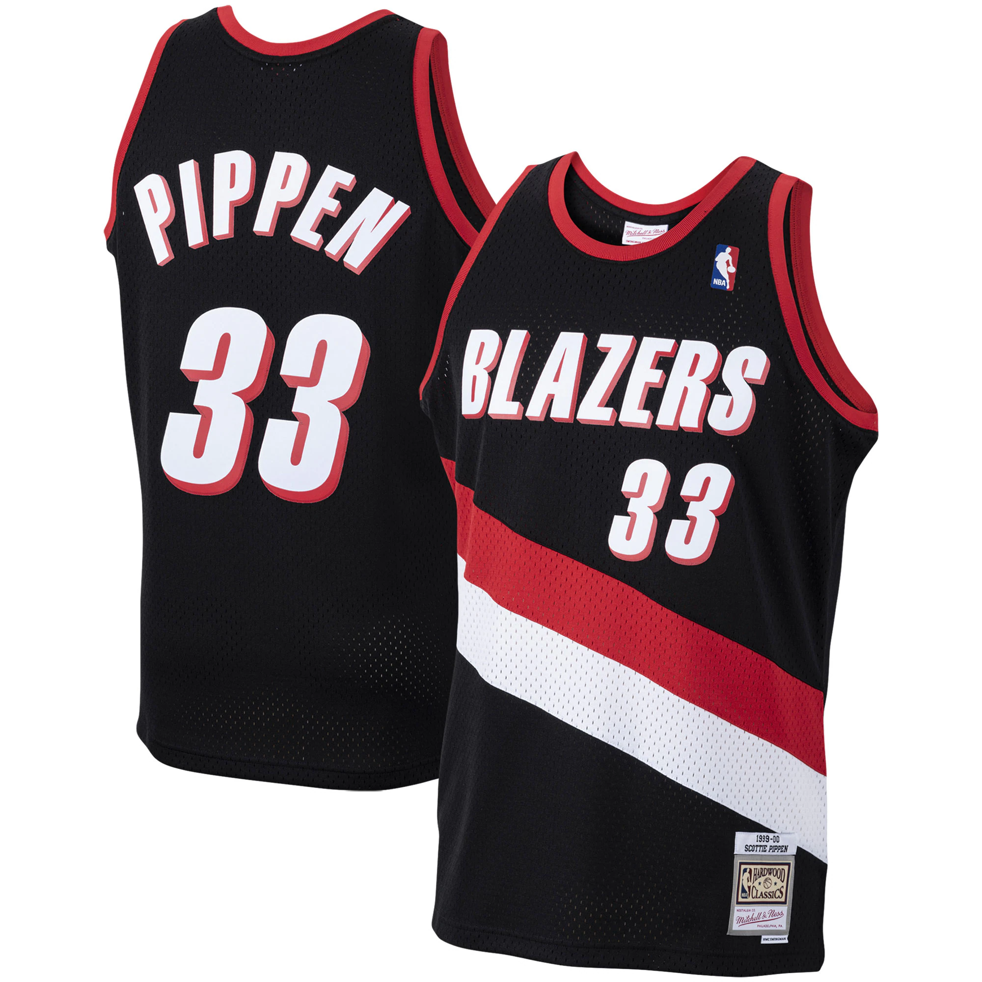 Scottie Pippen Portland Trail Blazers Mitchell & Ness 1999-00 Hardwood Classics Swingman Basketball Jersey - Black