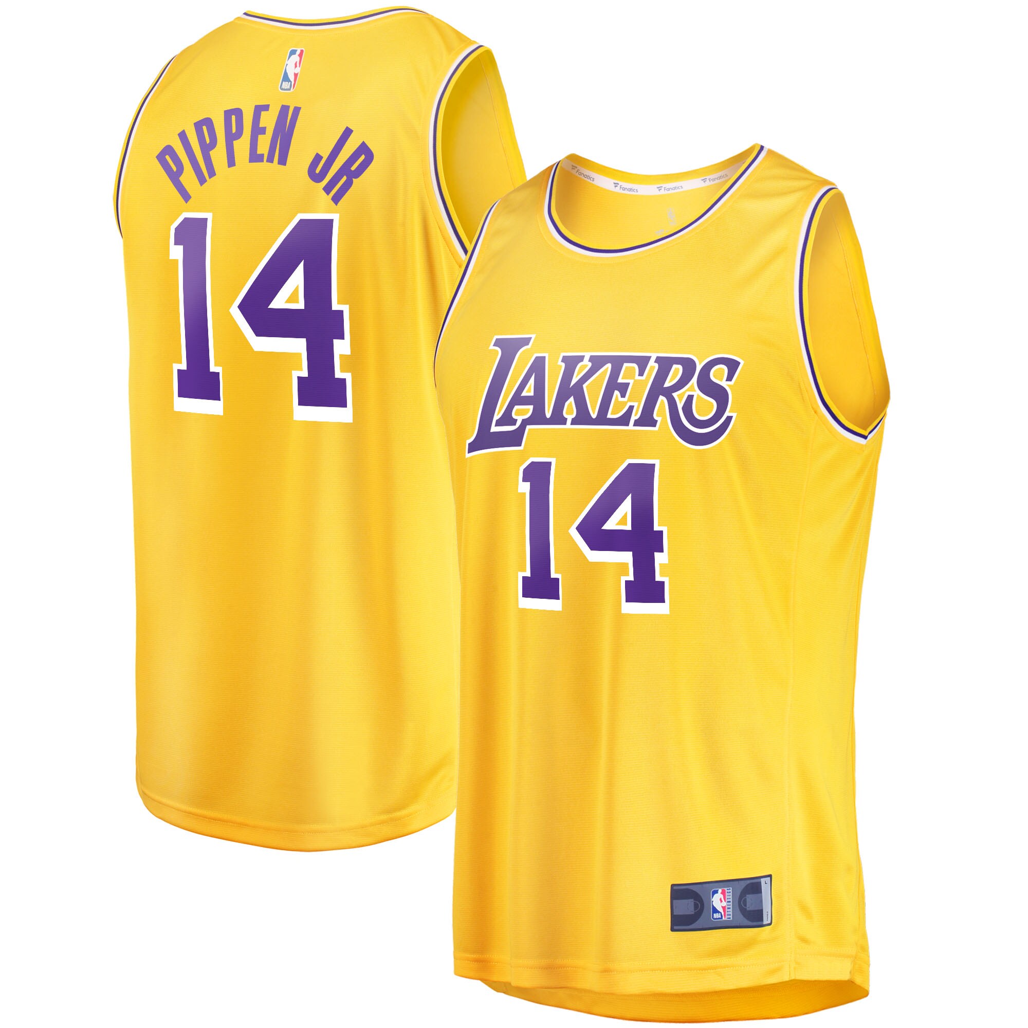 Alternative view of Scotty Pippen Jr. Los Angeles Lakers Fanatics Branded Fast Break Replica Basketball Jersey - Icon Edition - Gold