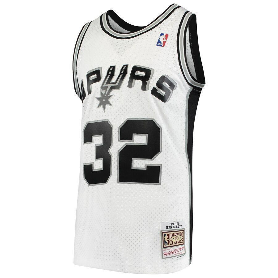 Alternative view of Sean Elliott San Antonio Spurs Mitchell & Ness 1998-99 Hardwood Classics Swingman Basketball Jersey - White - JS848 