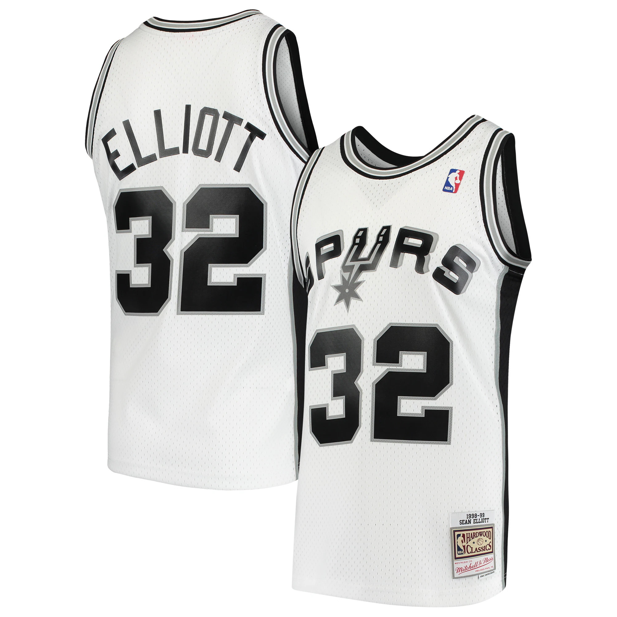 Alternative view of Sean Elliott San Antonio Spurs Mitchell & Ness 1998-99 Hardwood Classics Swingman Basketball Jersey – White