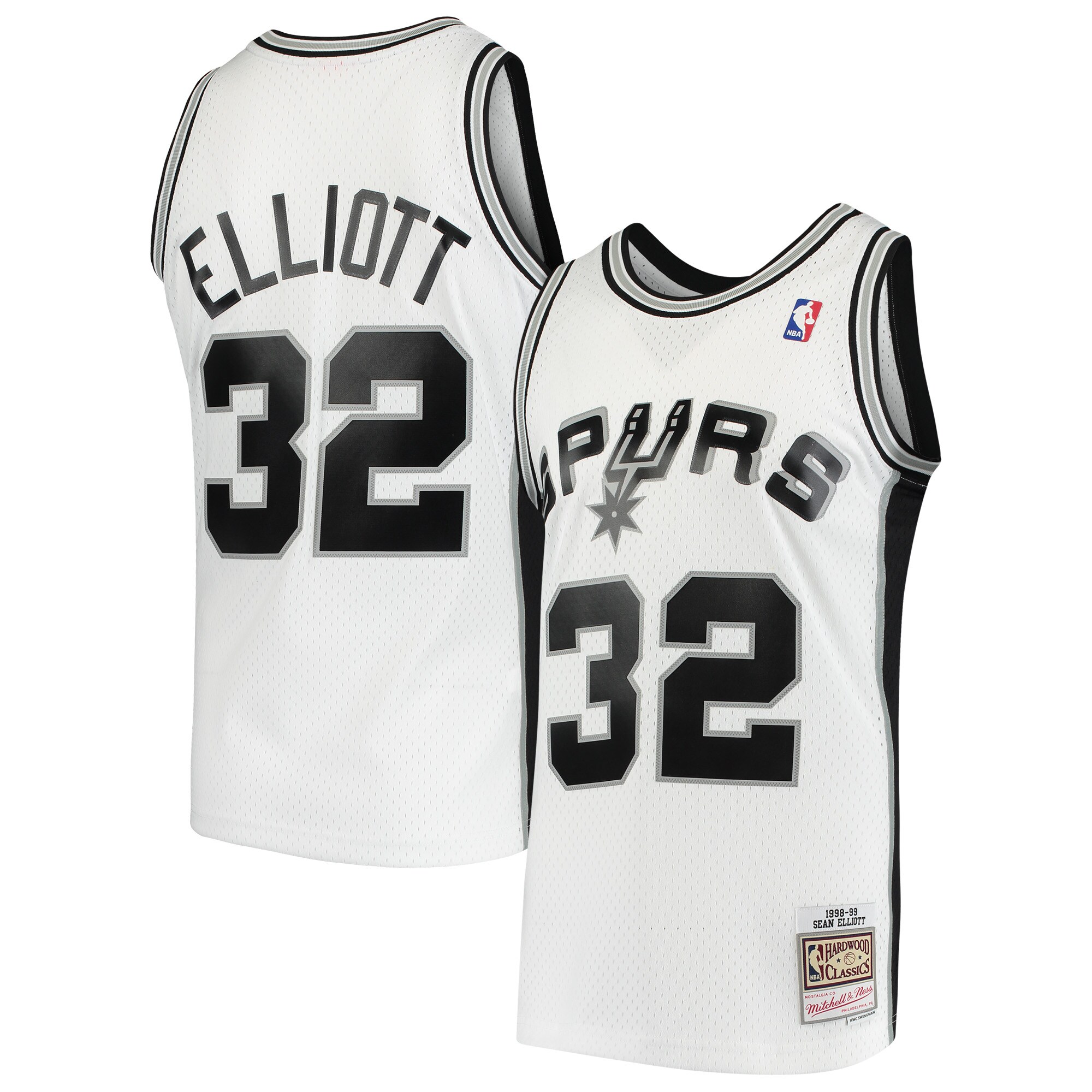 Sean Elliott San Antonio Spurs Mitchell & Ness 1998/99 Hardwood Classics Swingman Basketball Jersey - White