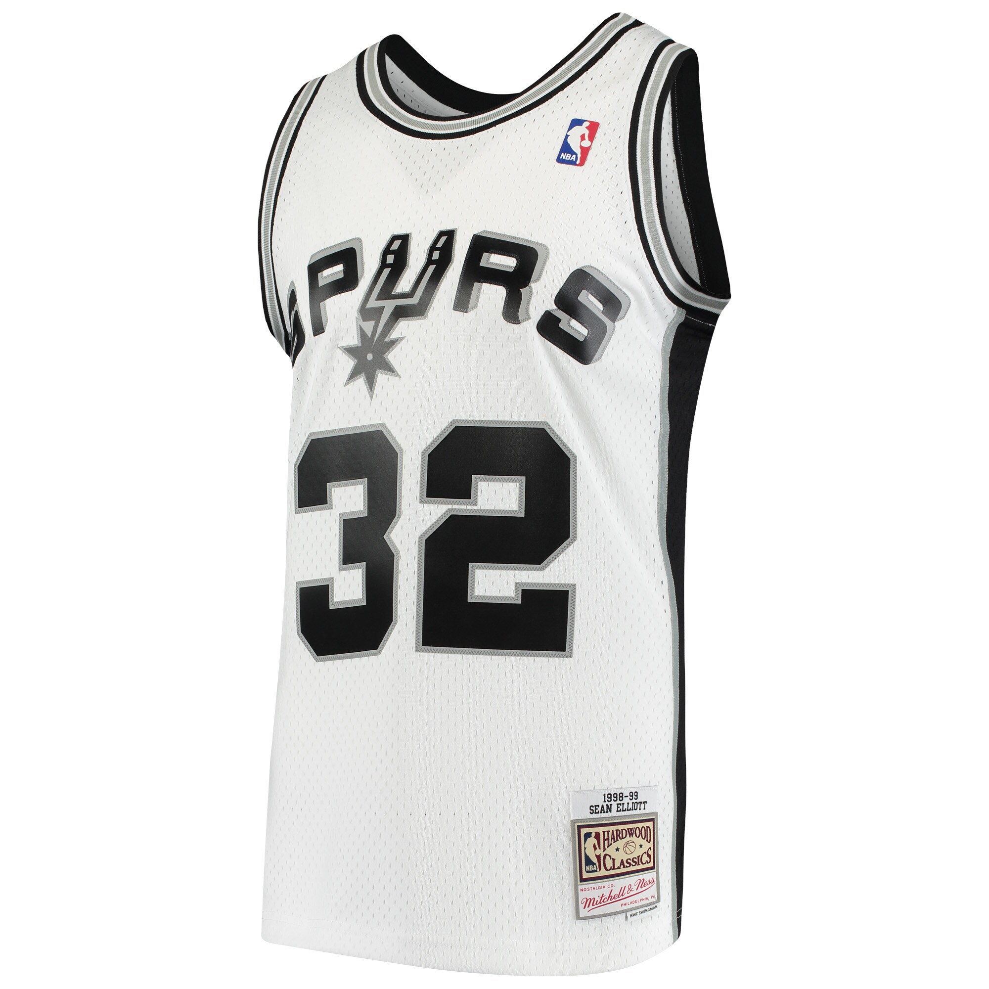 Alternative view of Sean Elliott San Antonio Spurs Mitchell & Ness 1998/99 Hardwood Classics Swingman Basketball Jersey - White