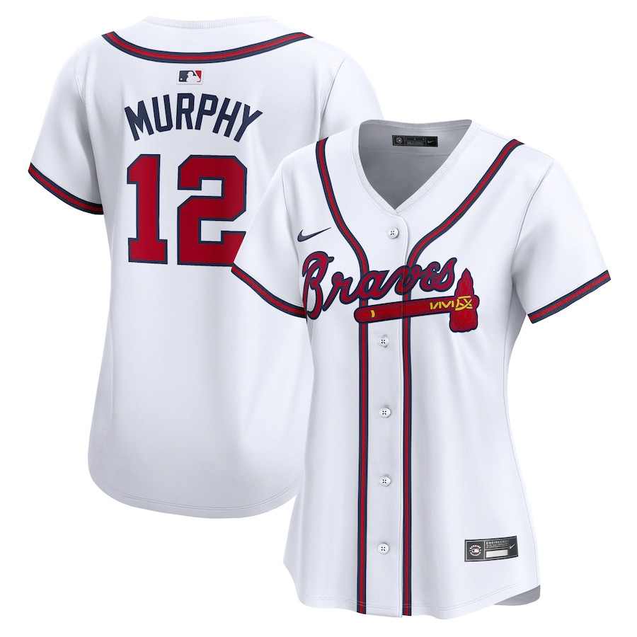 Sean Murphy 12 Atlanta Braves Women Home Limited Player Baseball Jersey - White - JS822