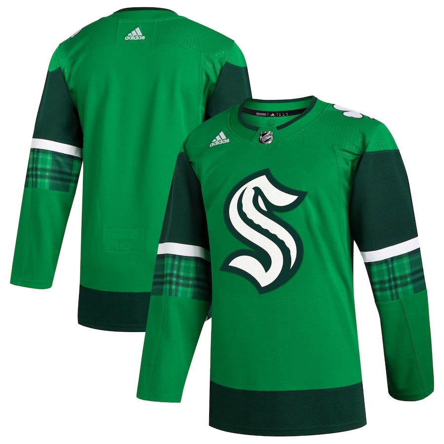 Seattle Kraken 2023 St. Patrick's Day Primegreen Men Hockey Jersey - Kelly Green - JS561 