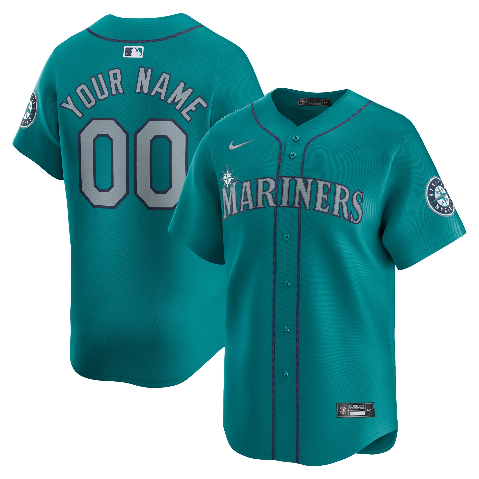 Seattle Mariners Alternate Limited Custom Baseball JerseyÃƒâ€šÃ‚Â ÃƒÂ¢Ã¢â€šÂ¬Ã¢â‚¬Å“ Aqua