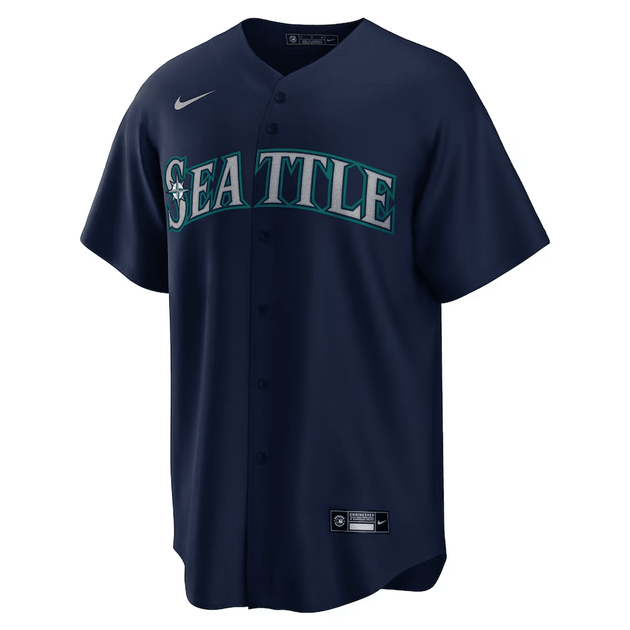 Alternative view of Seattle Mariners Alternate Men Baseball Jersey - Navy 