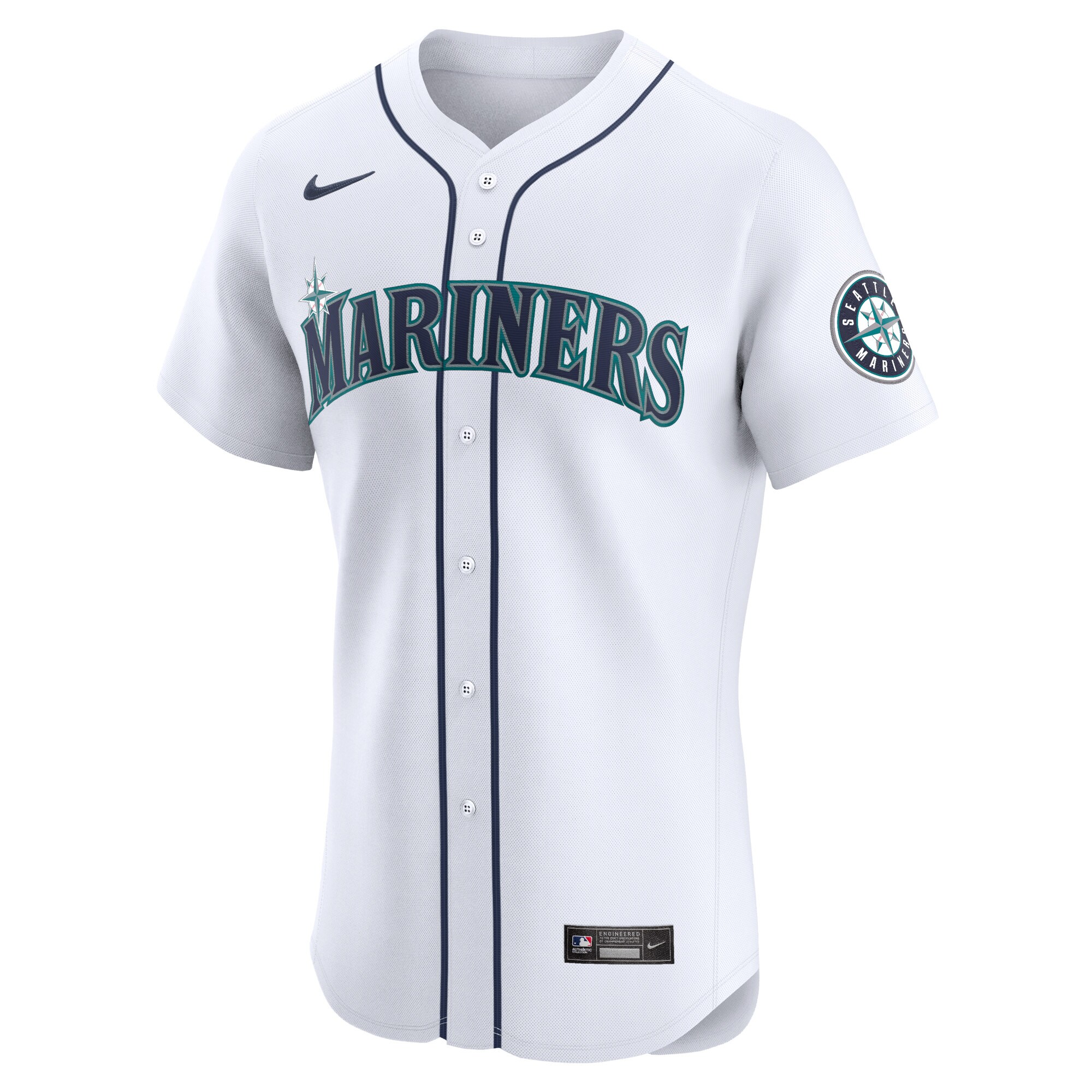 Alternative view of Seattle Mariners Home Elite Baseball Jersey - White