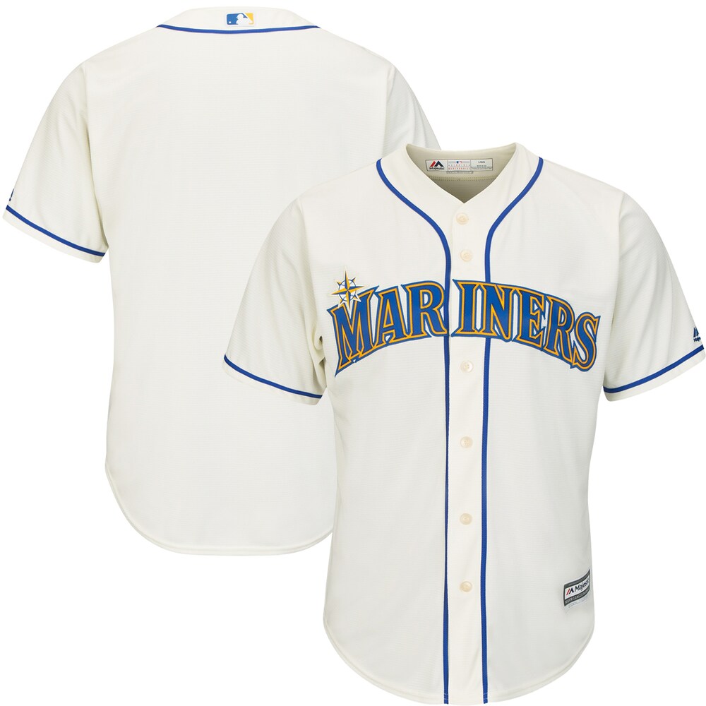 Seattle Mariners Majestic Official Cool Base Baseball Jersey - Cream